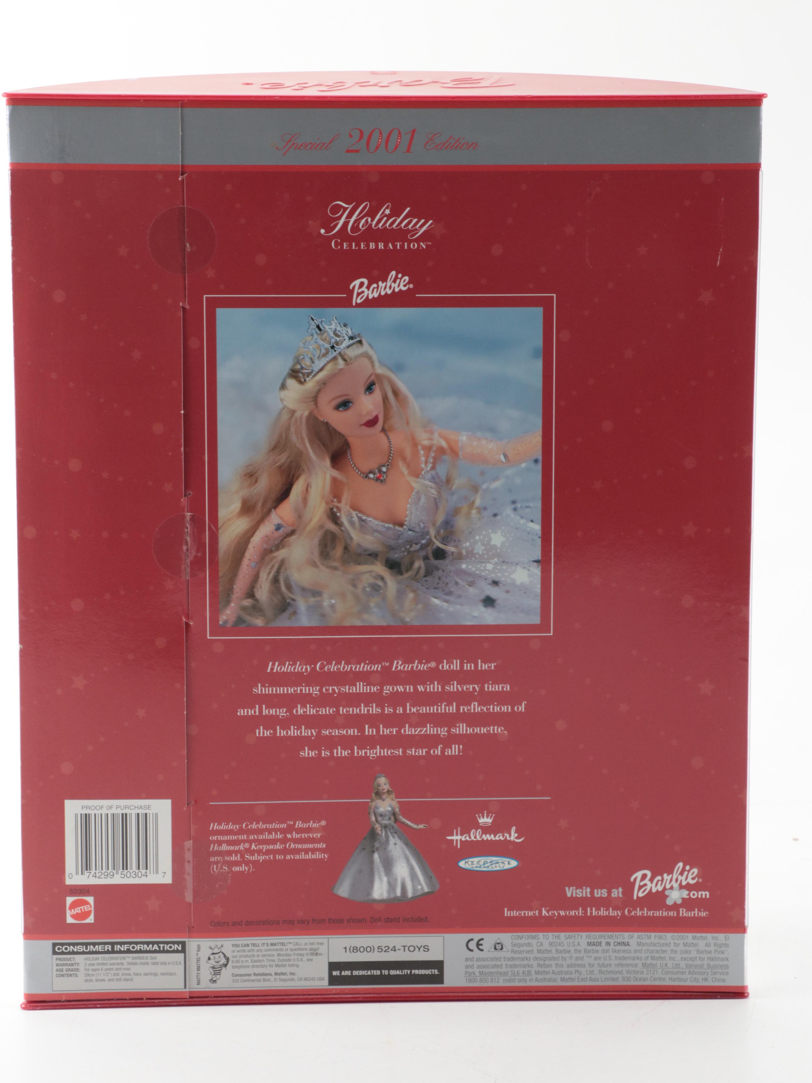 Mattel Barbie "Holiday Celebration Barbie" and Other Annual Christmas Dolls