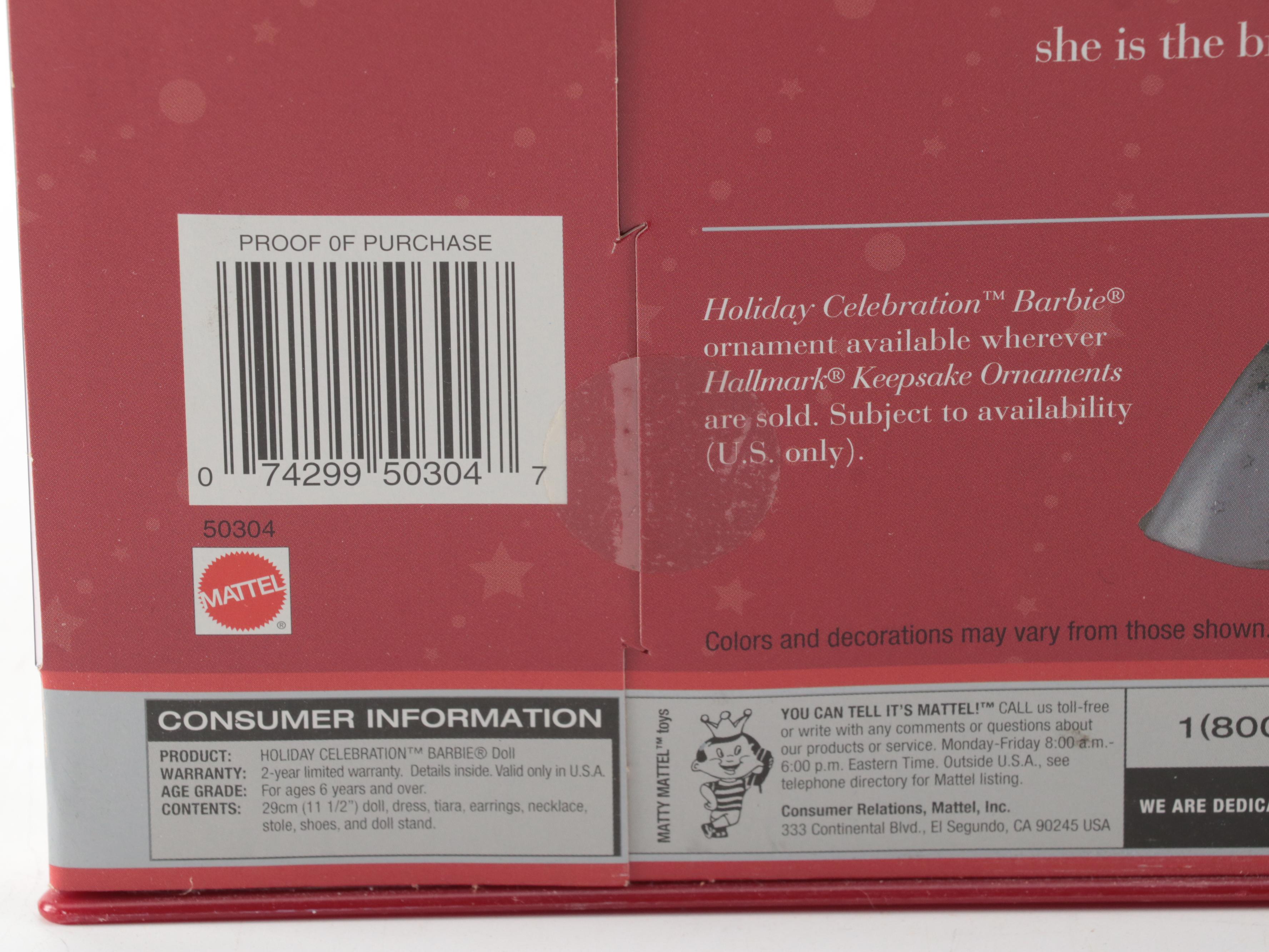 Mattel Barbie "Holiday Celebration Barbie" and Other Annual Christmas Dolls