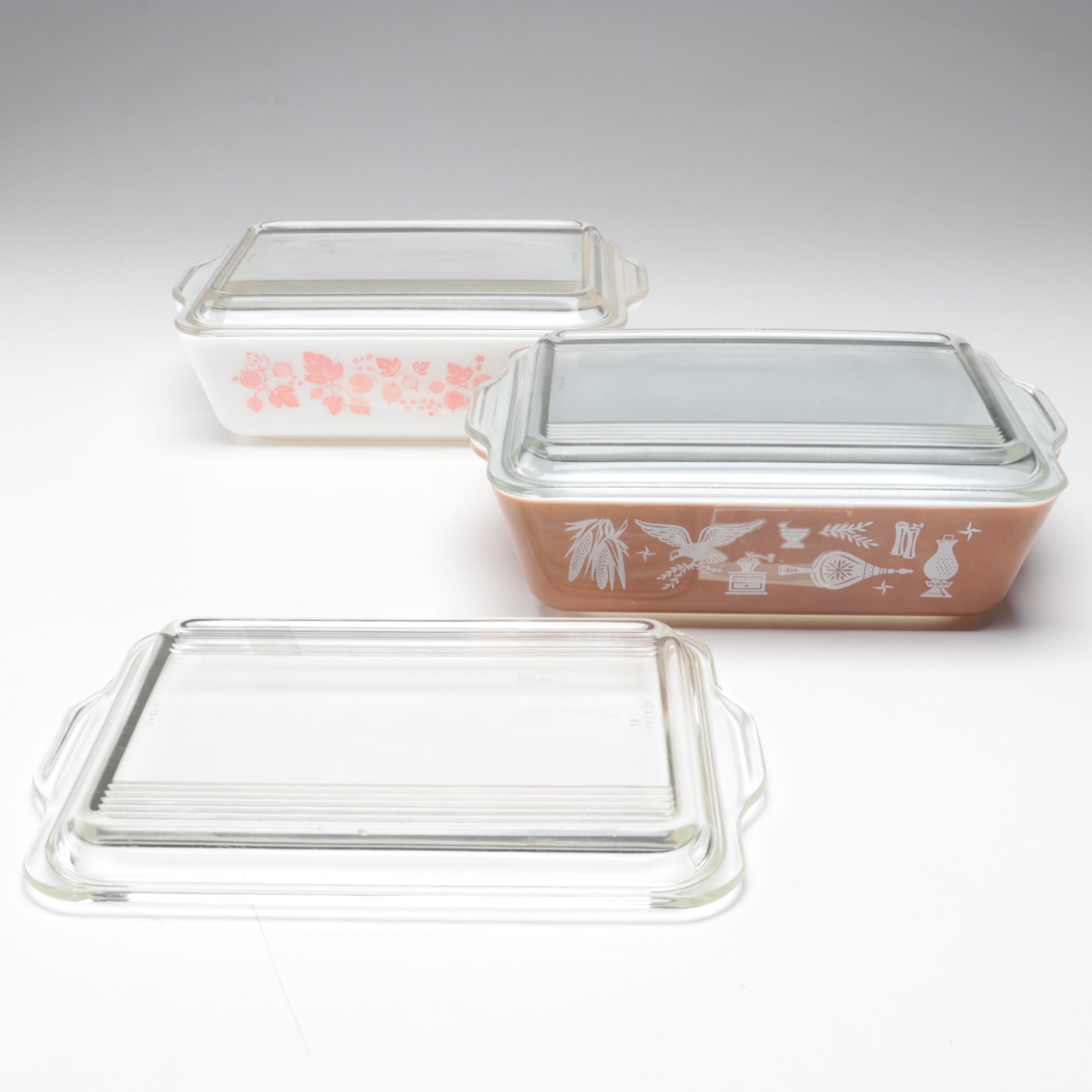 Pyrex Mixing Bowls, Casserole Dishes and Refrigerator Jars, Mid to Late 20th C.