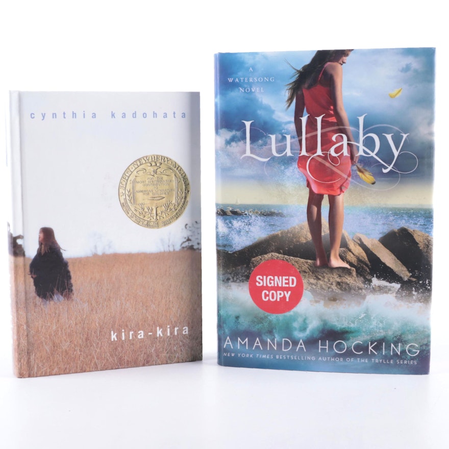 Signed First Edition "Lullaby" by Amanda Hocking with Other Signed Book