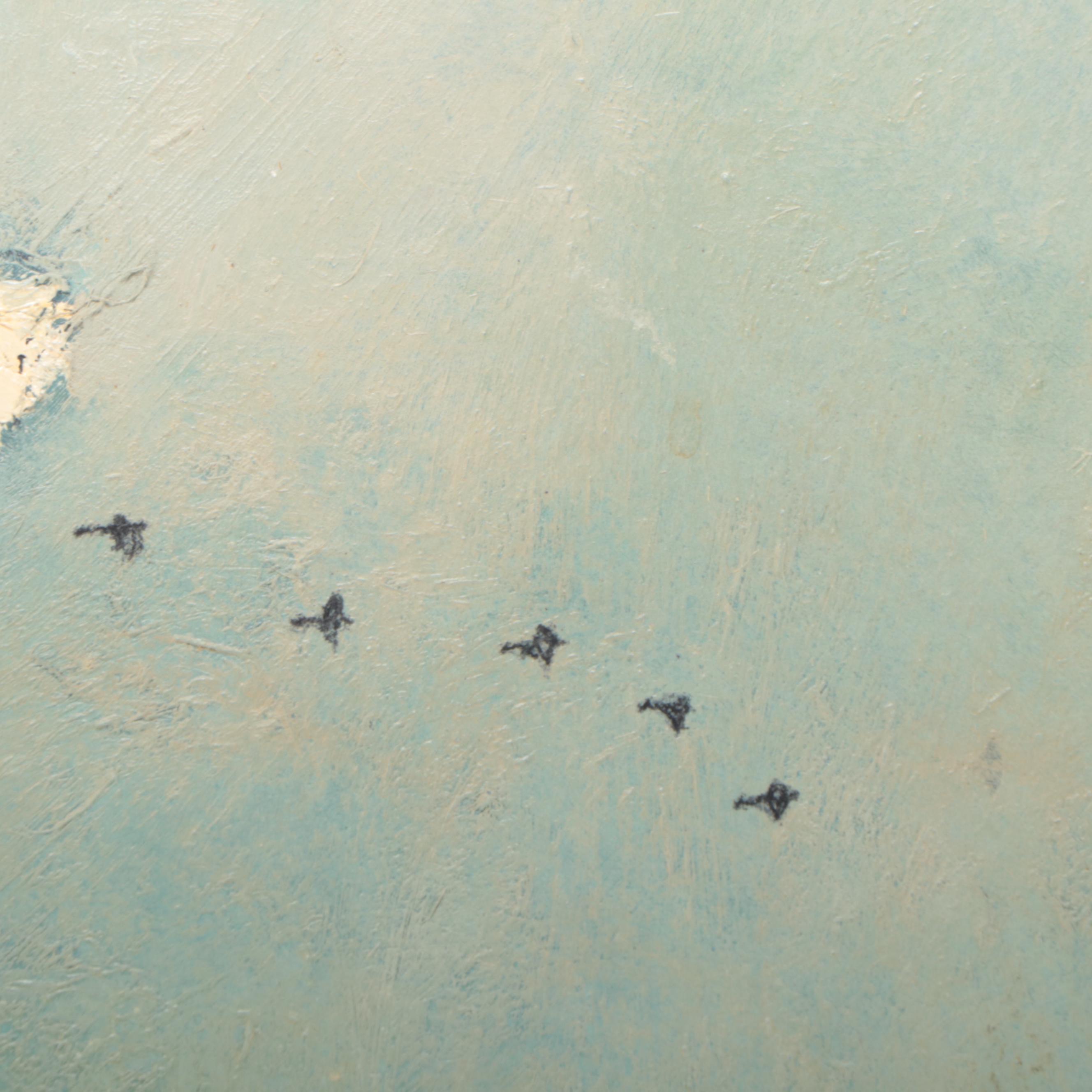 Eric Sloane Landscape Oil Painting "Golden Evening," Mid-20th Century