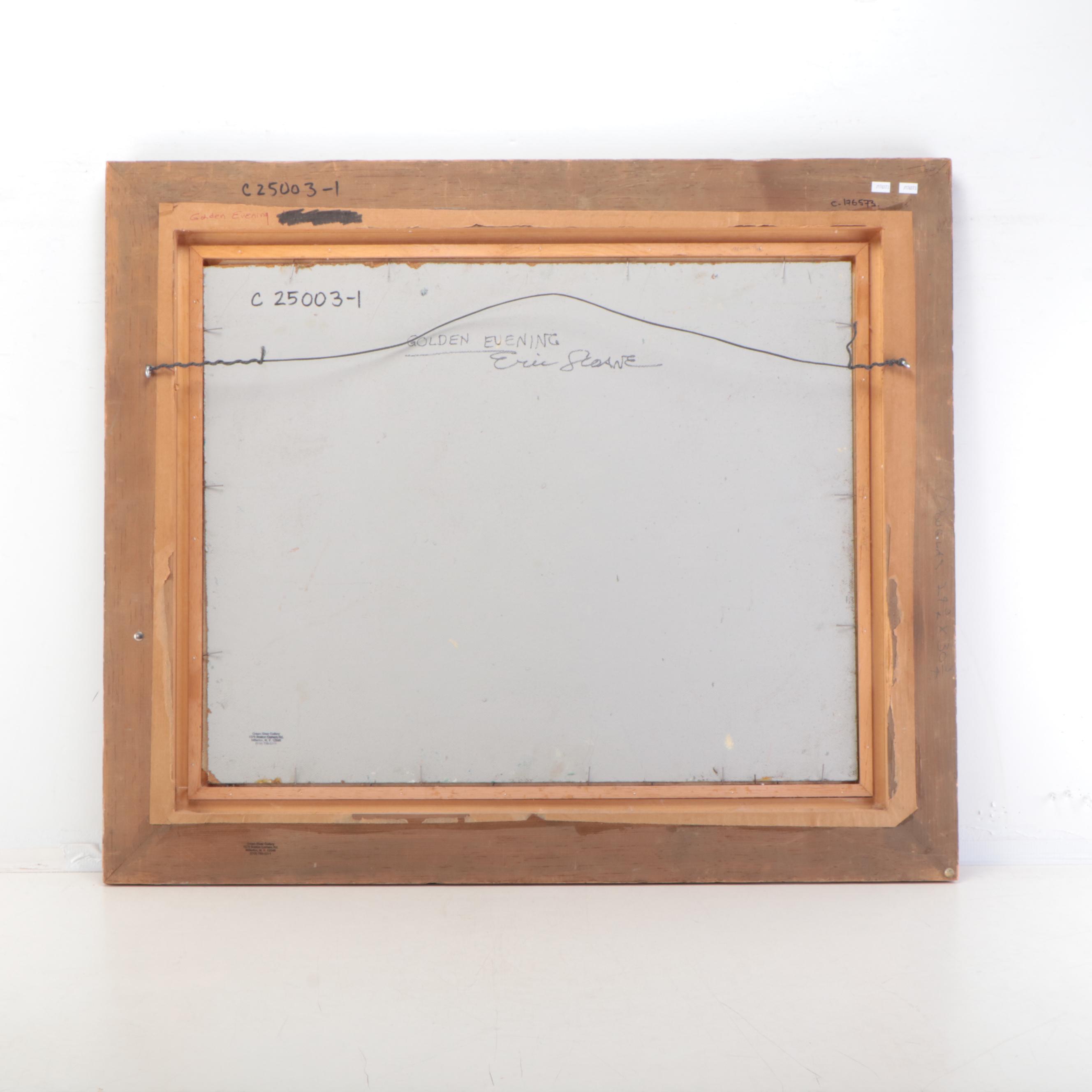 Eric Sloane Landscape Oil Painting "Golden Evening," Mid-20th Century