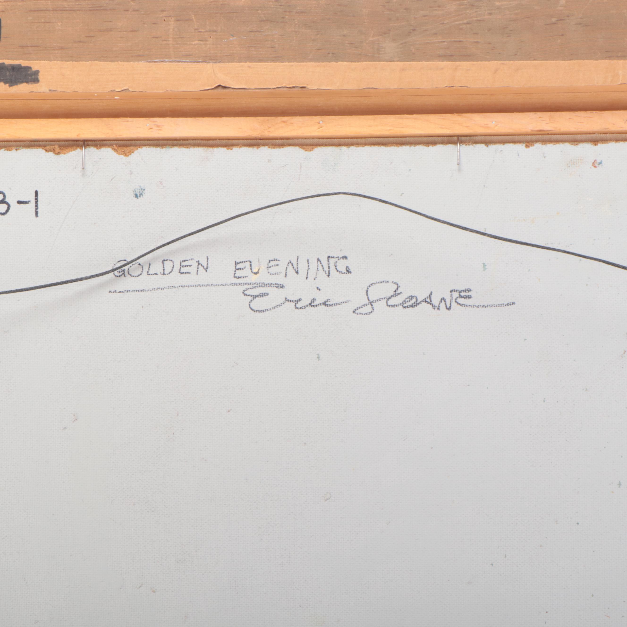 Eric Sloane Landscape Oil Painting "Golden Evening," Mid-20th Century