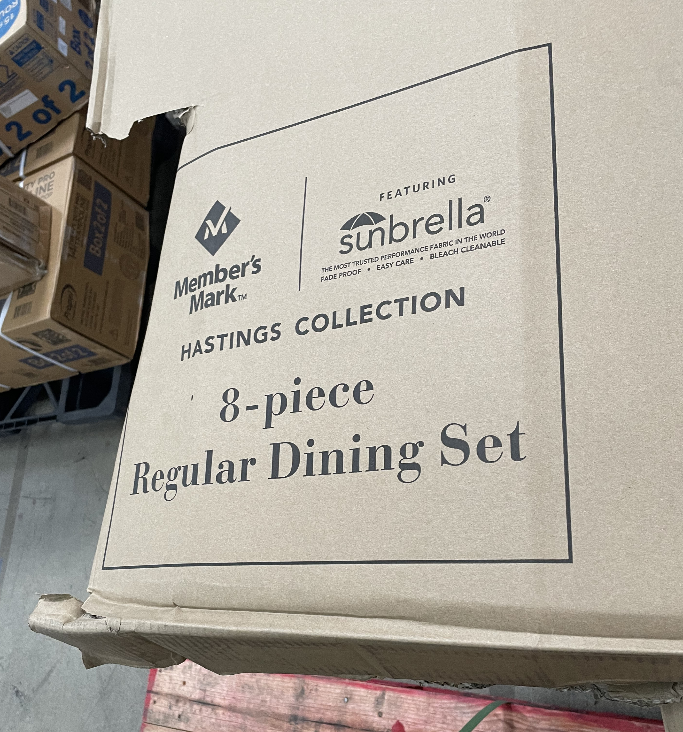 Member's Mark Hastings Collection Patio Dining Set with Sunbrella Cushions