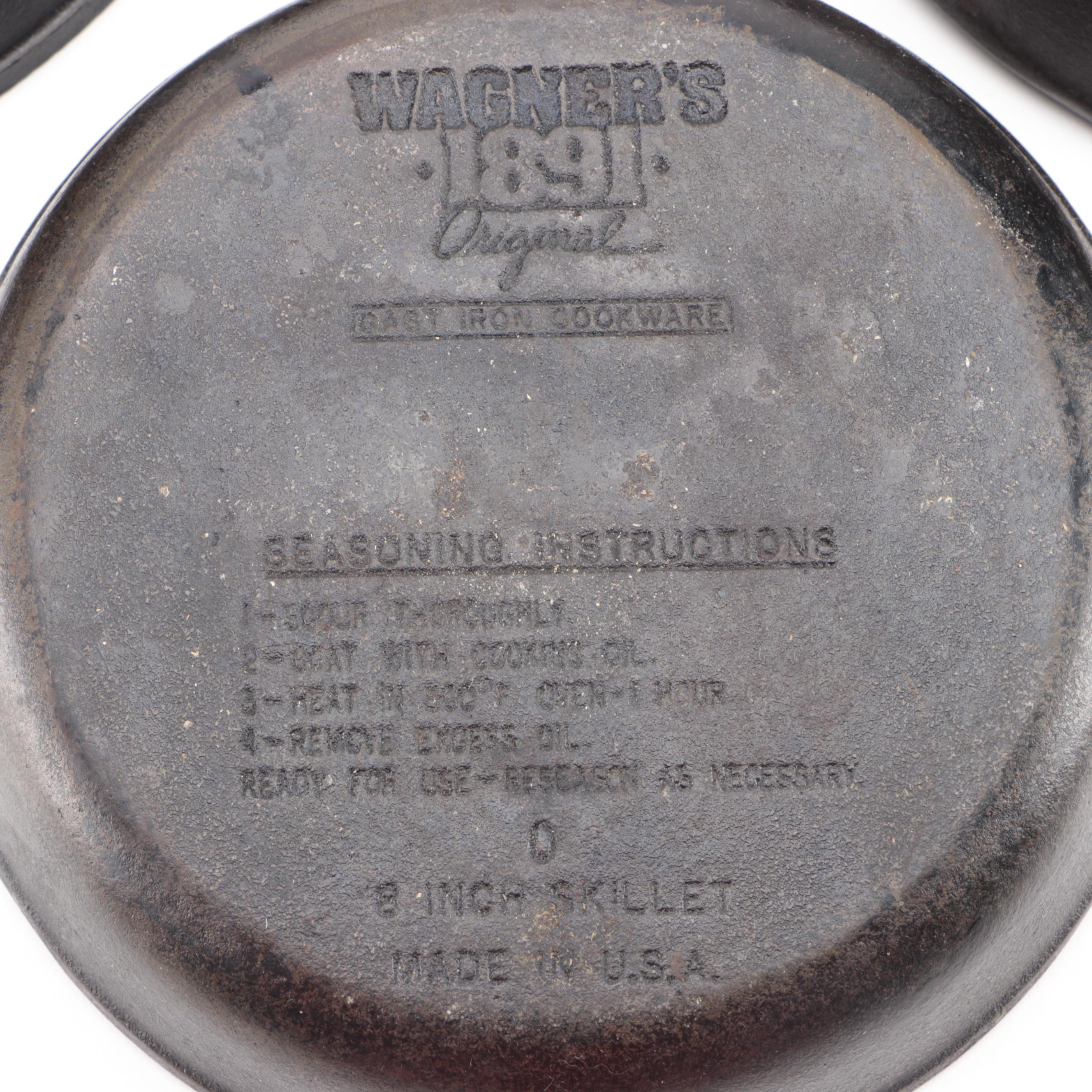 Le Creuset Cast Iron Griddle with Lodge and Wagner Cast Iron Skillets