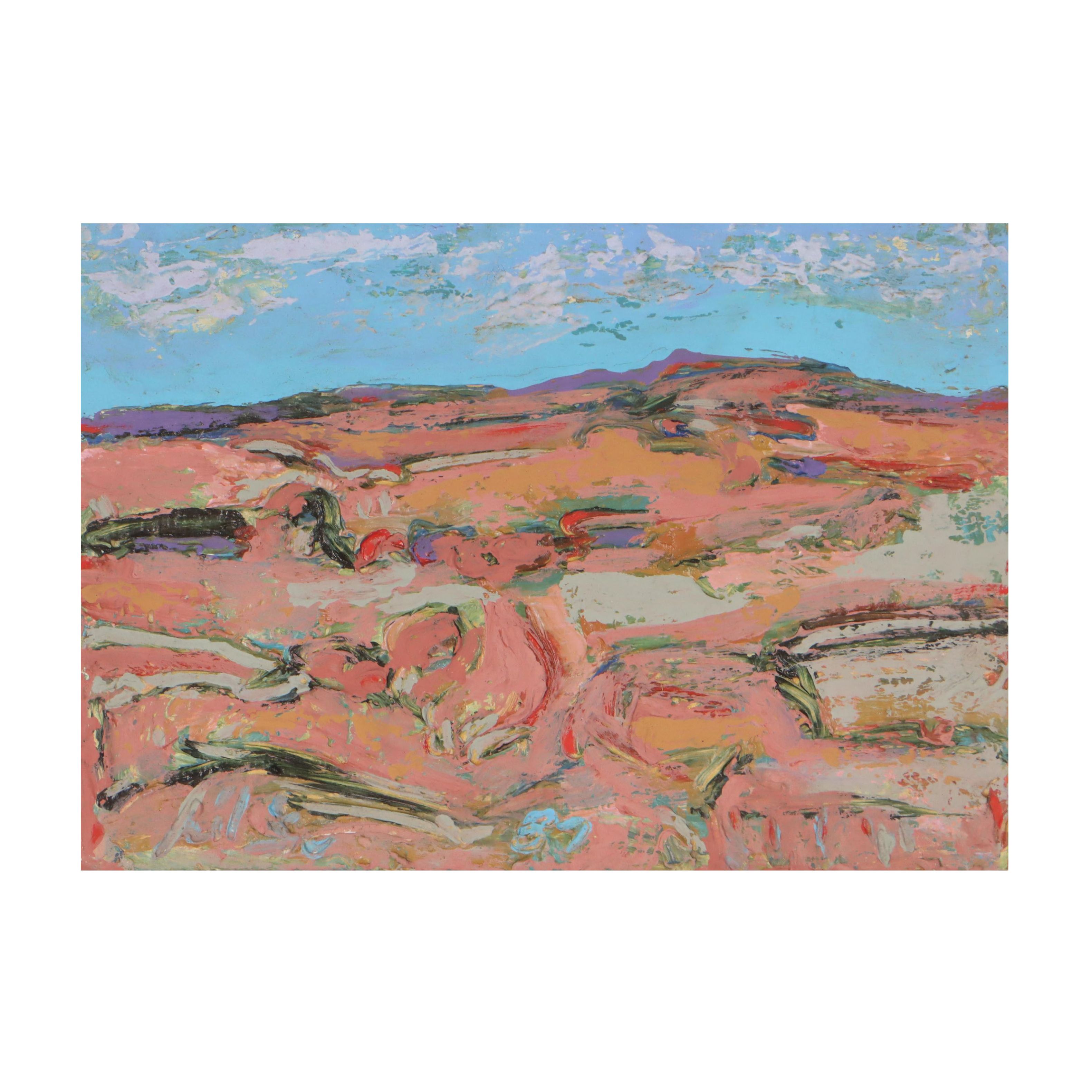 Harry Hilson Abstract Landscape Mixed Media Painting