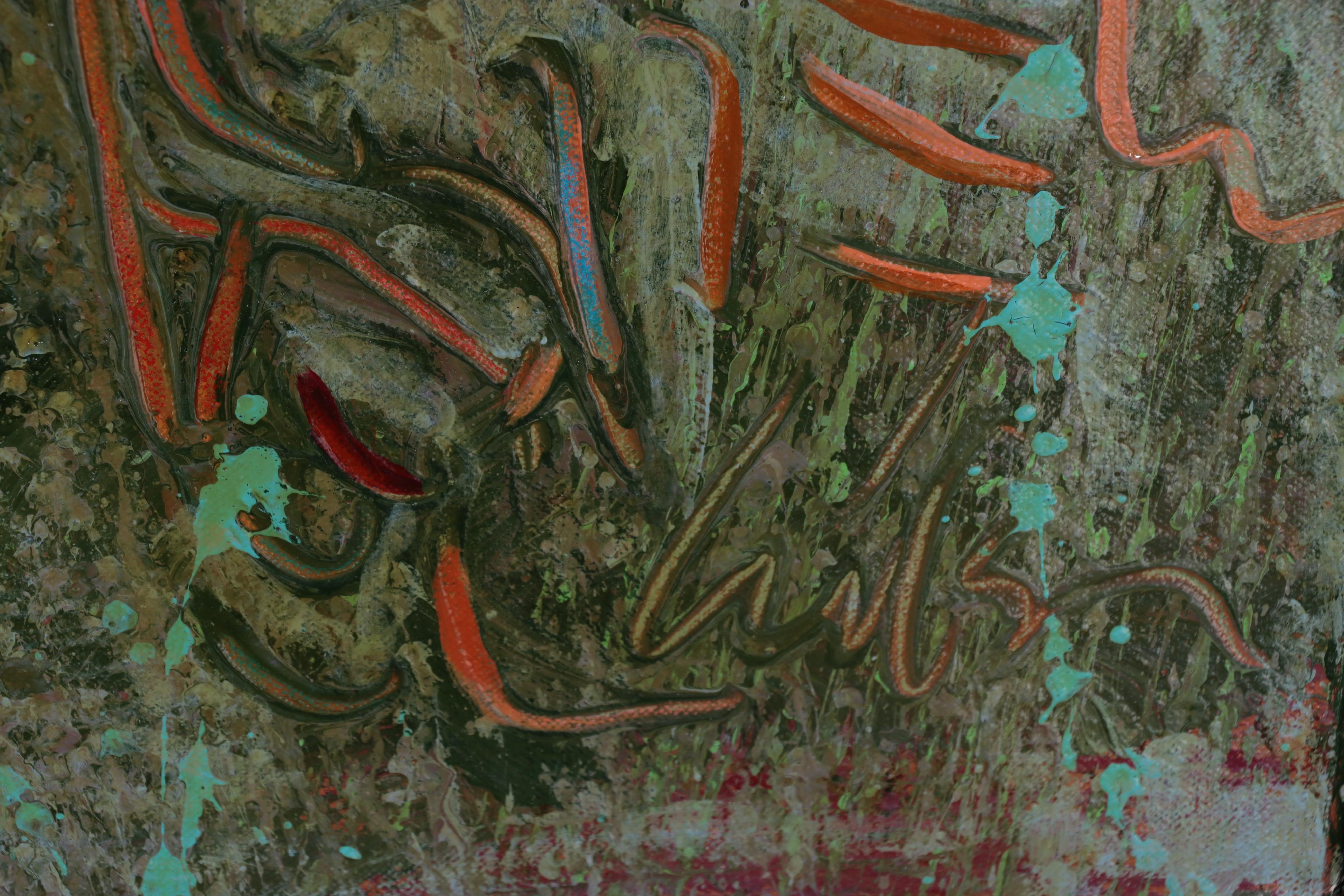 Harry Hilson Large-Scale Abstract Mixed Media Landscape Painting, Circa 1980