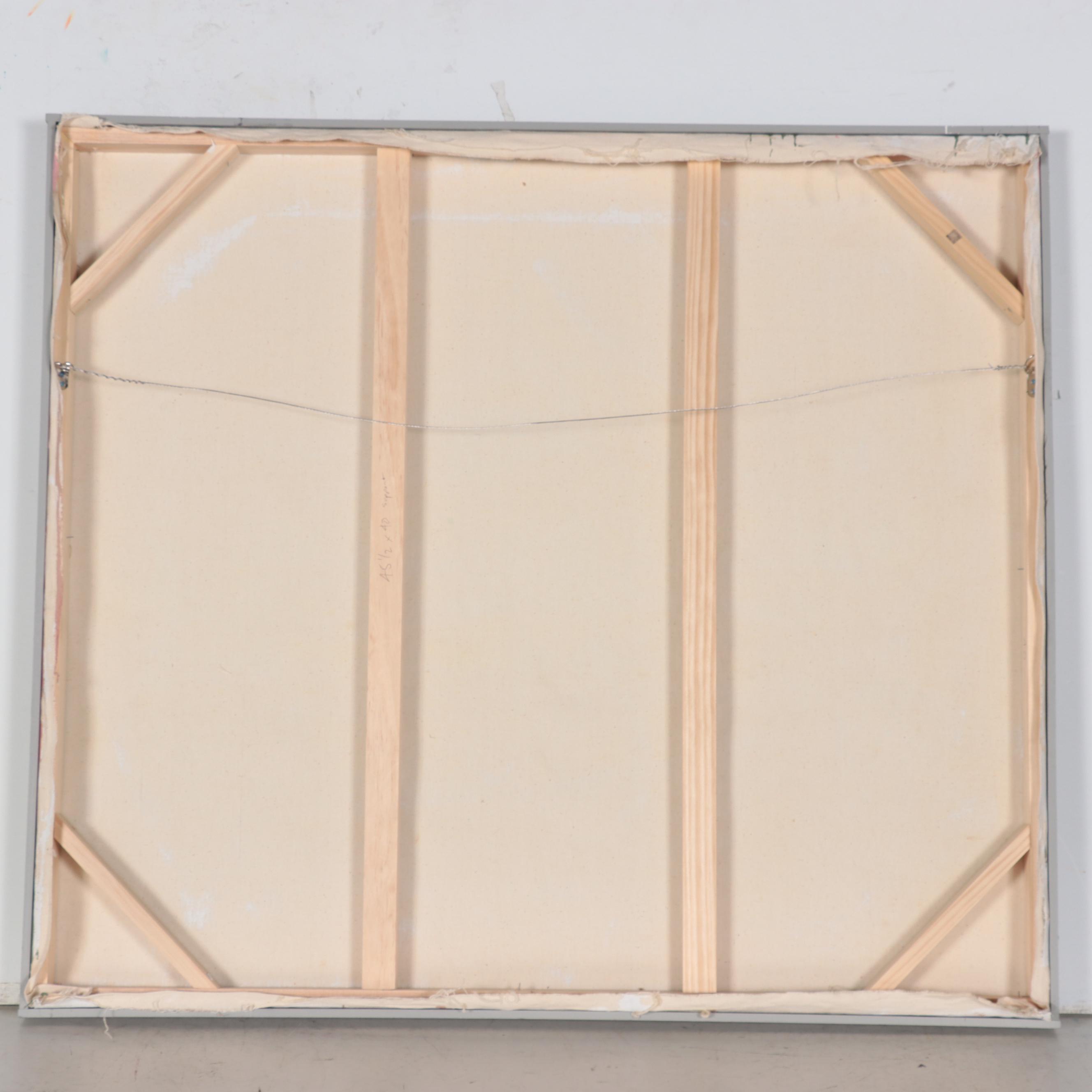 Harry Hilson Large-Scale Abstract Landscape Mixed Media Painting