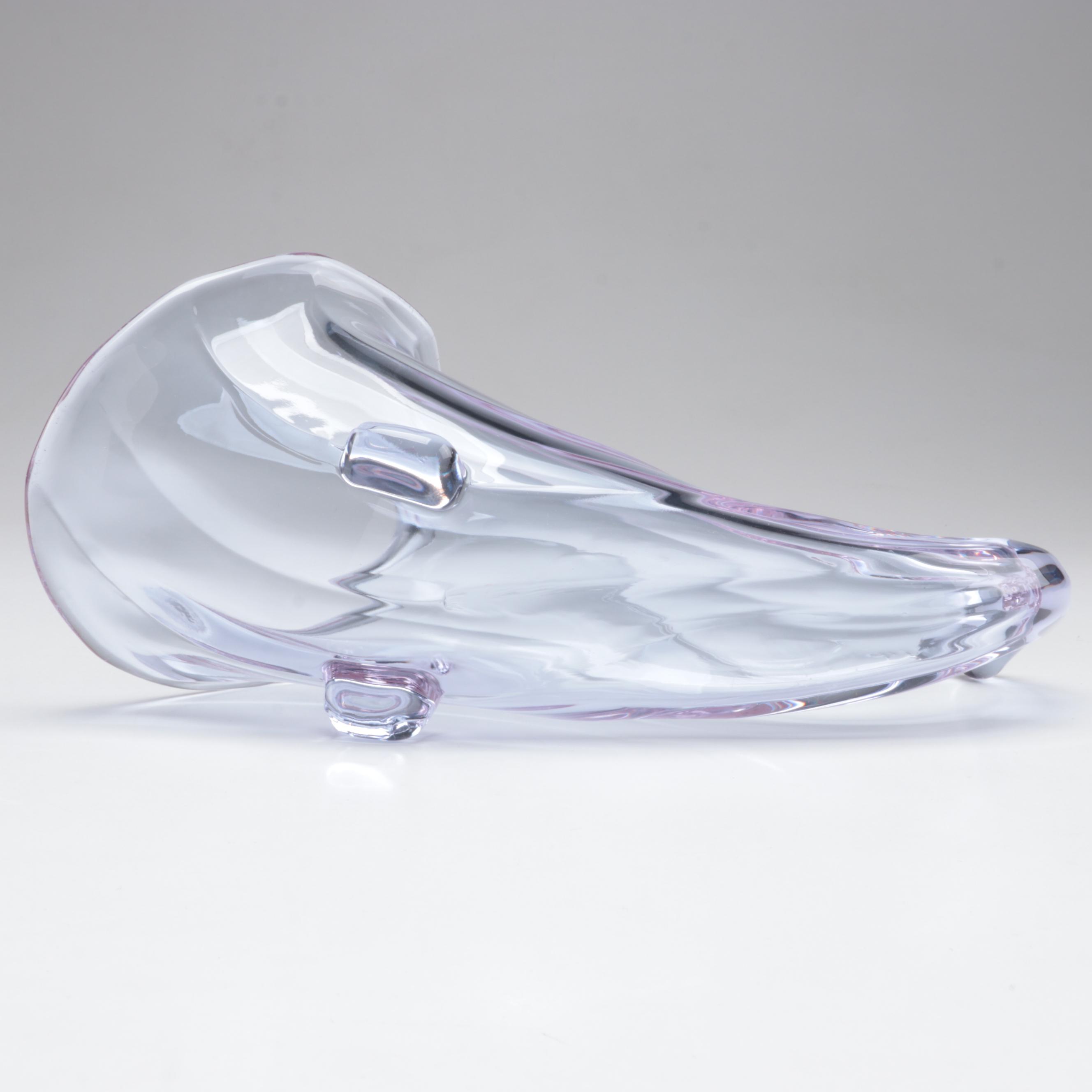 Tiffin "Twilight Glass" Cornucopia and Etched Glass Vase