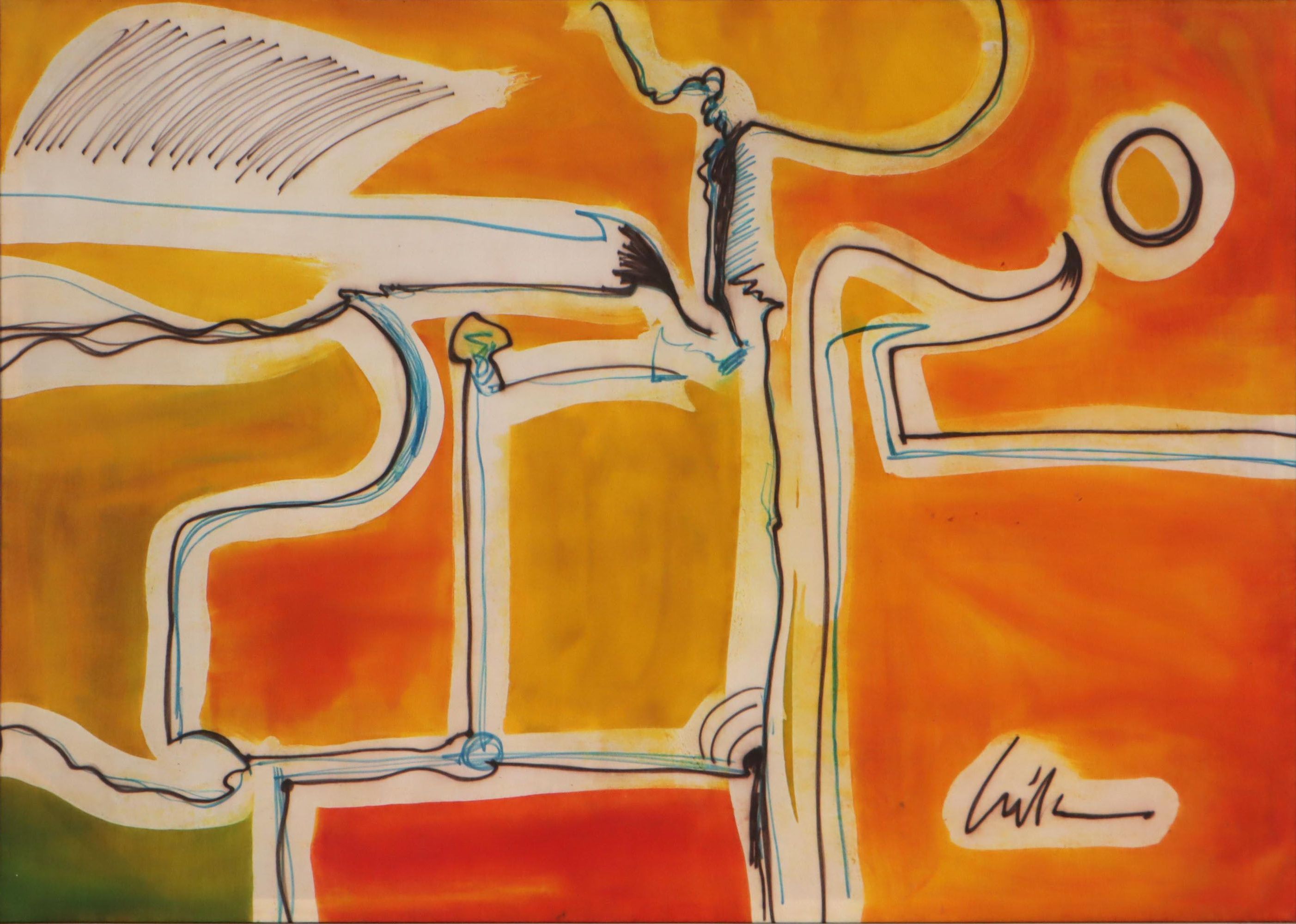 Harry Hilson Abstract Dyed Batik Composition