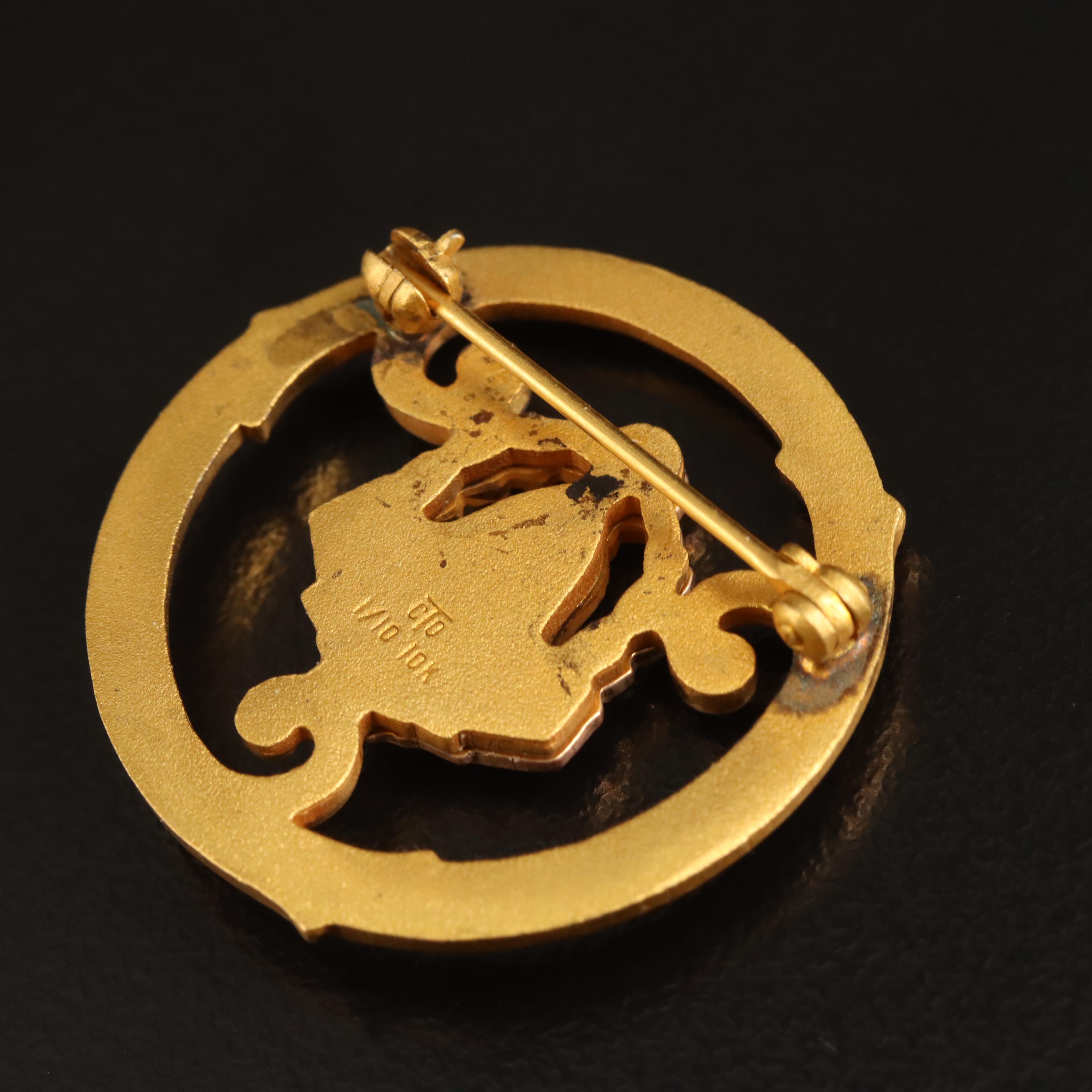 Gold-Filled Diamond Illinois Telephone Co. 30 Years Brooch