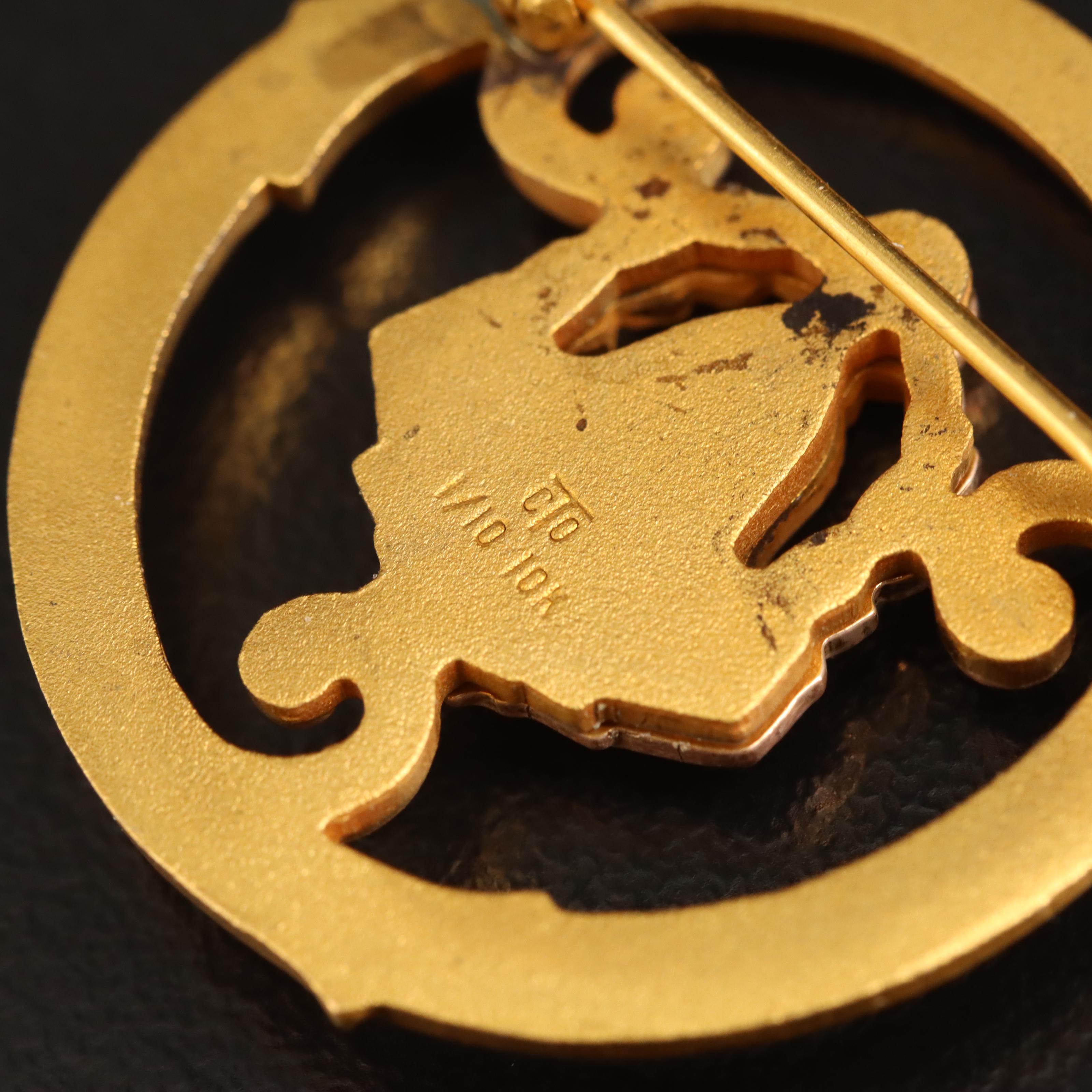 Gold-Filled Diamond Illinois Telephone Co. 30 Years Brooch