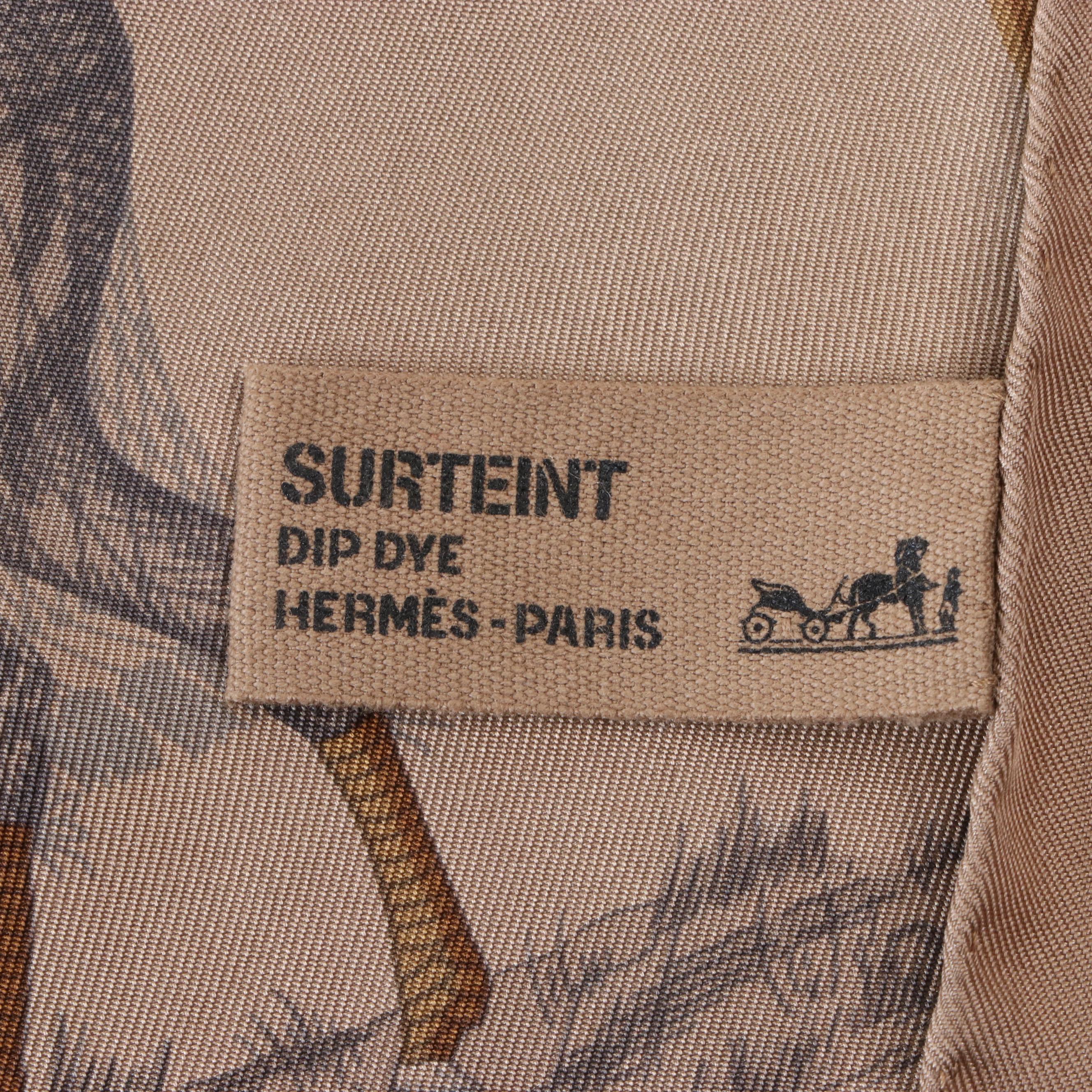 Hermès "Couvertures et Tenues de Jour" Surteint Scarf 90 in Silk Twill