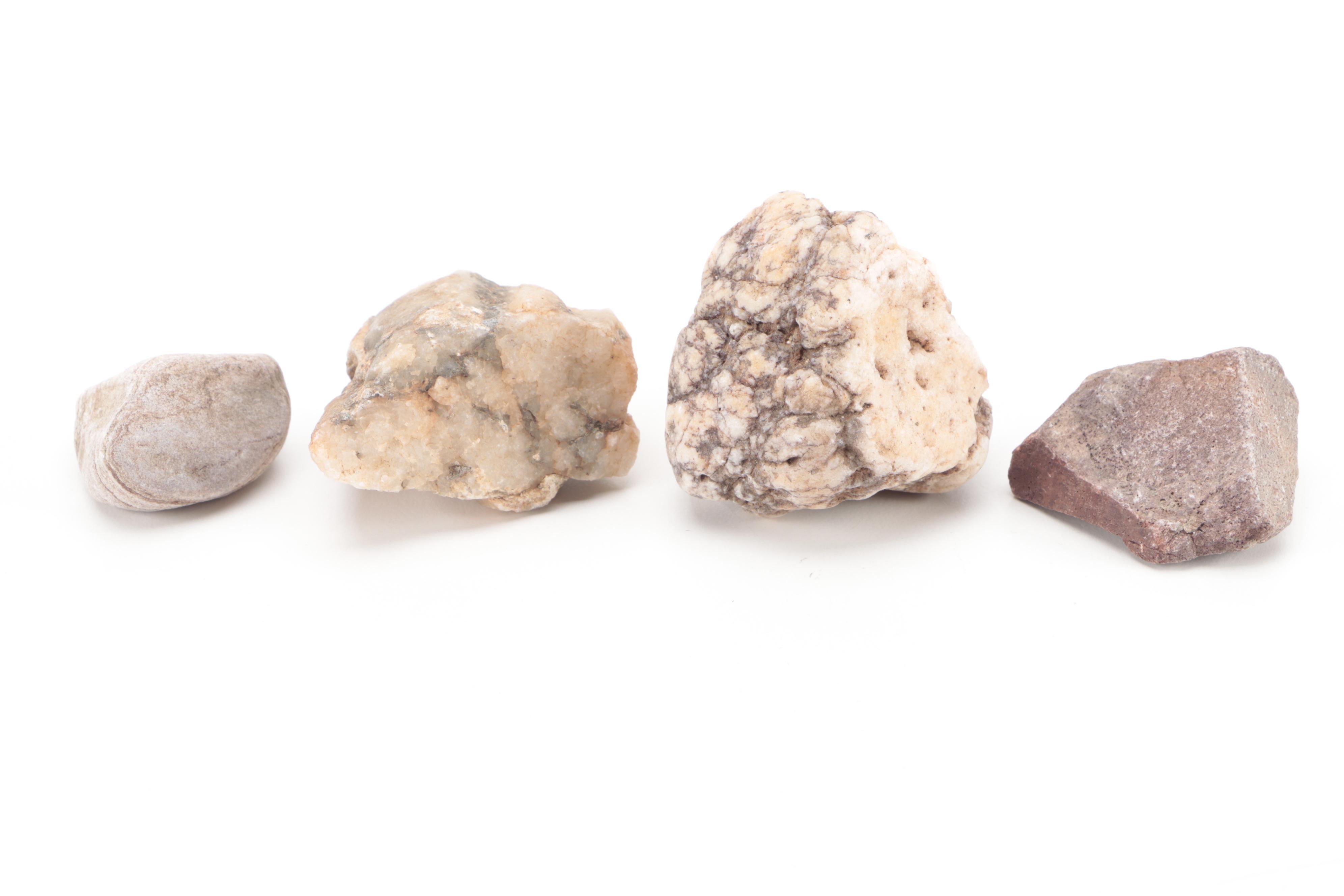 Rough Peridotite, Chrysocolla, Quartz and Other Mineral Specimens