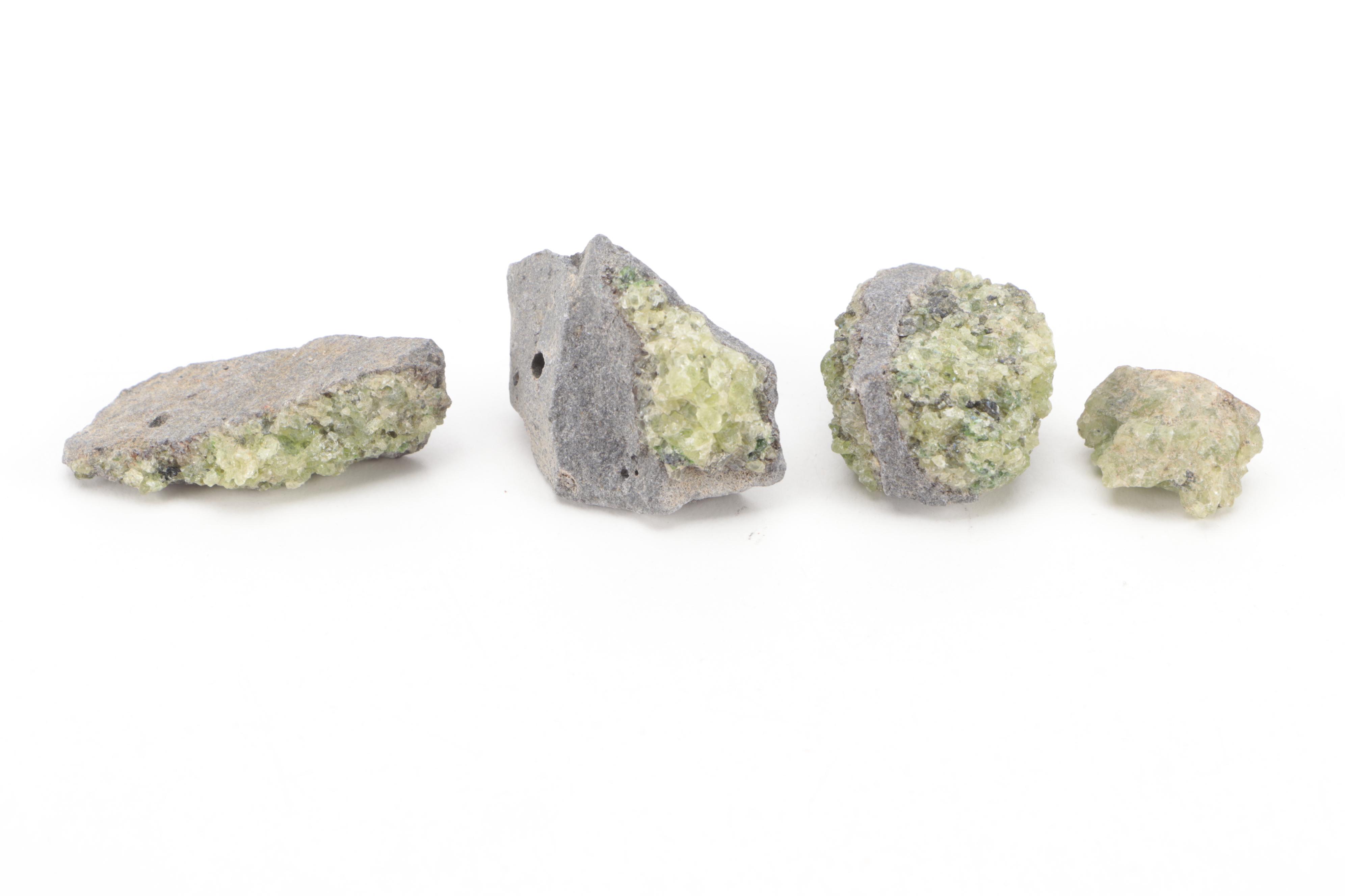 Rough Peridotite, Chrysocolla, Quartz and Other Mineral Specimens