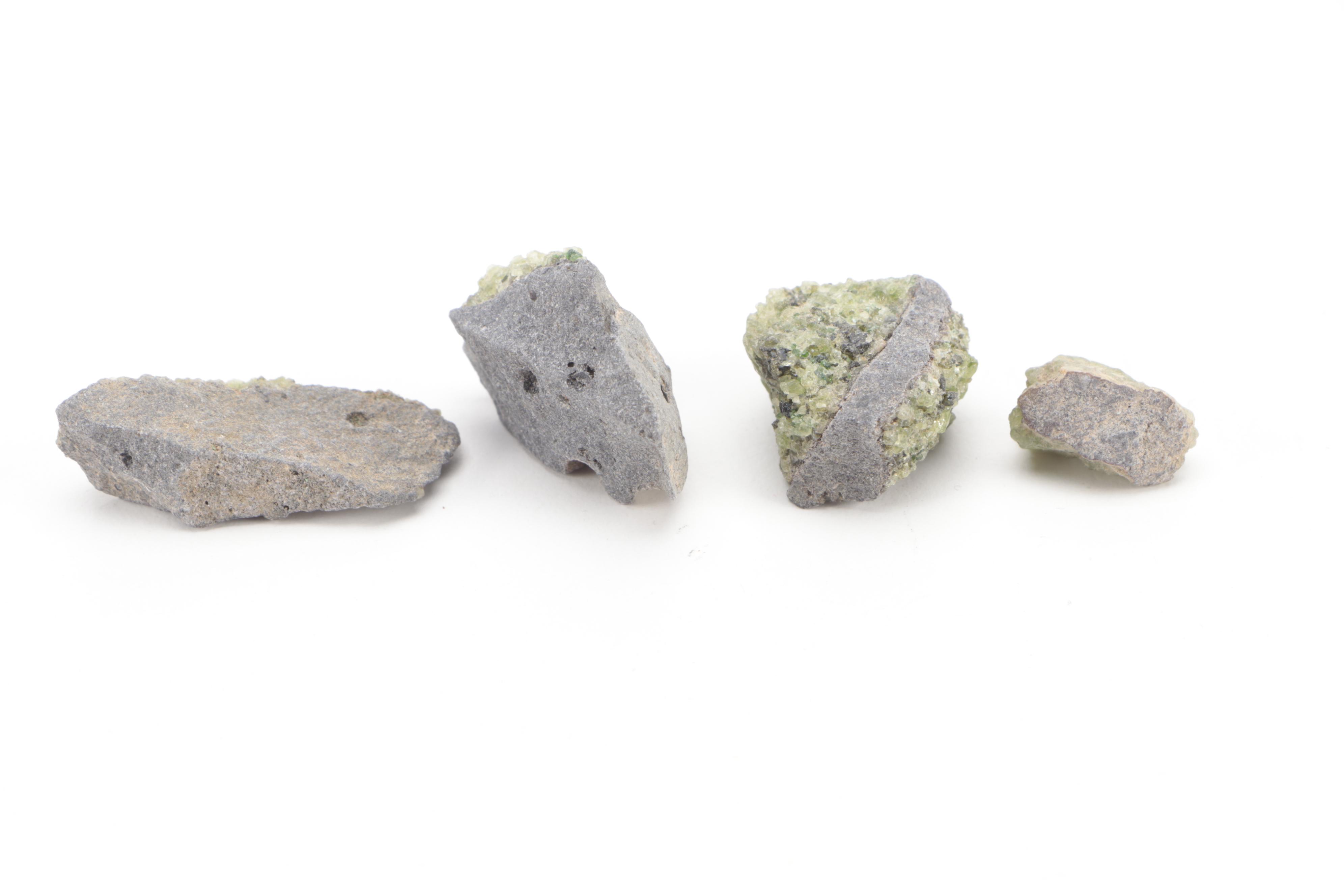 Rough Peridotite, Chrysocolla, Quartz and Other Mineral Specimens