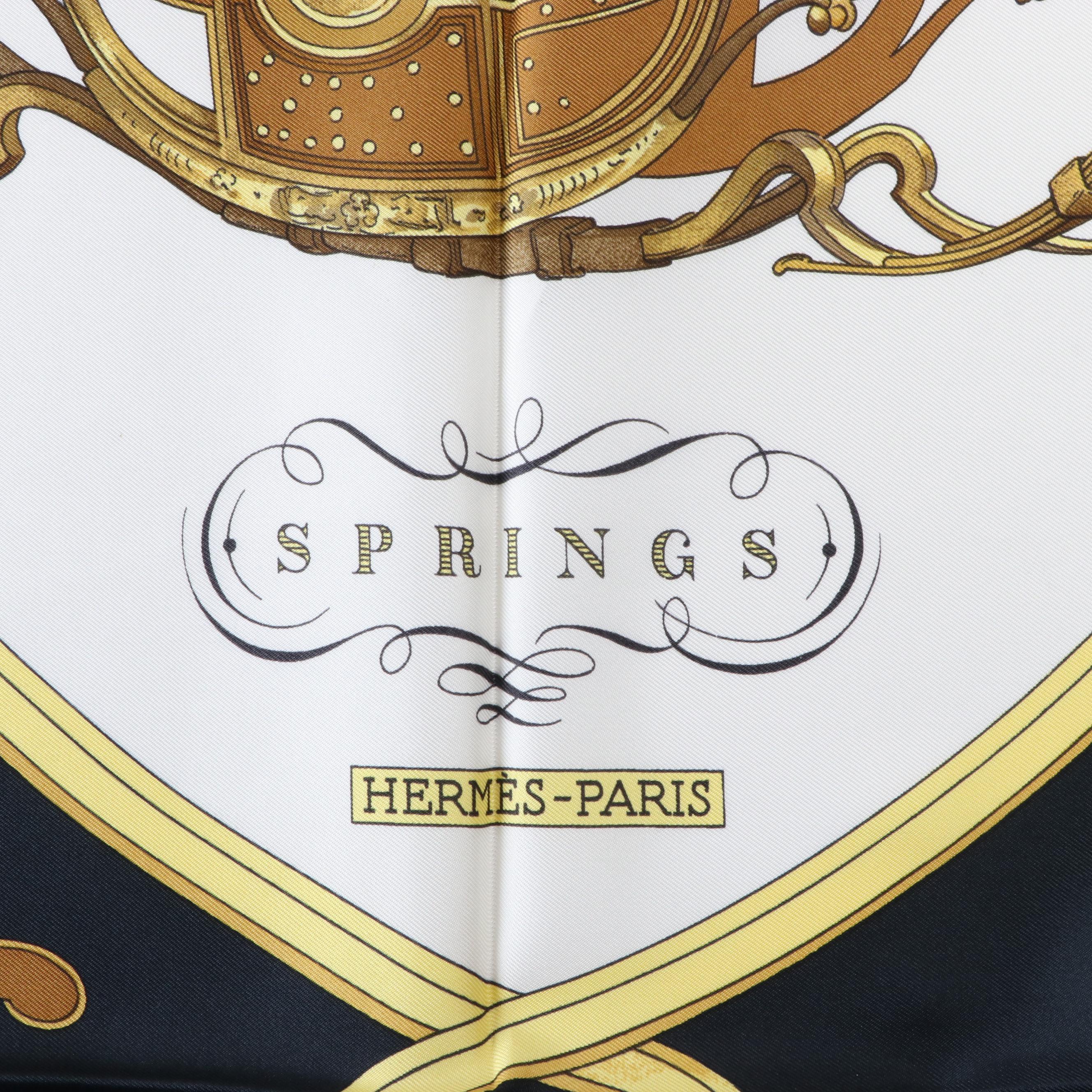 Hermès "Springs" Scarf 90 in Silk Twill