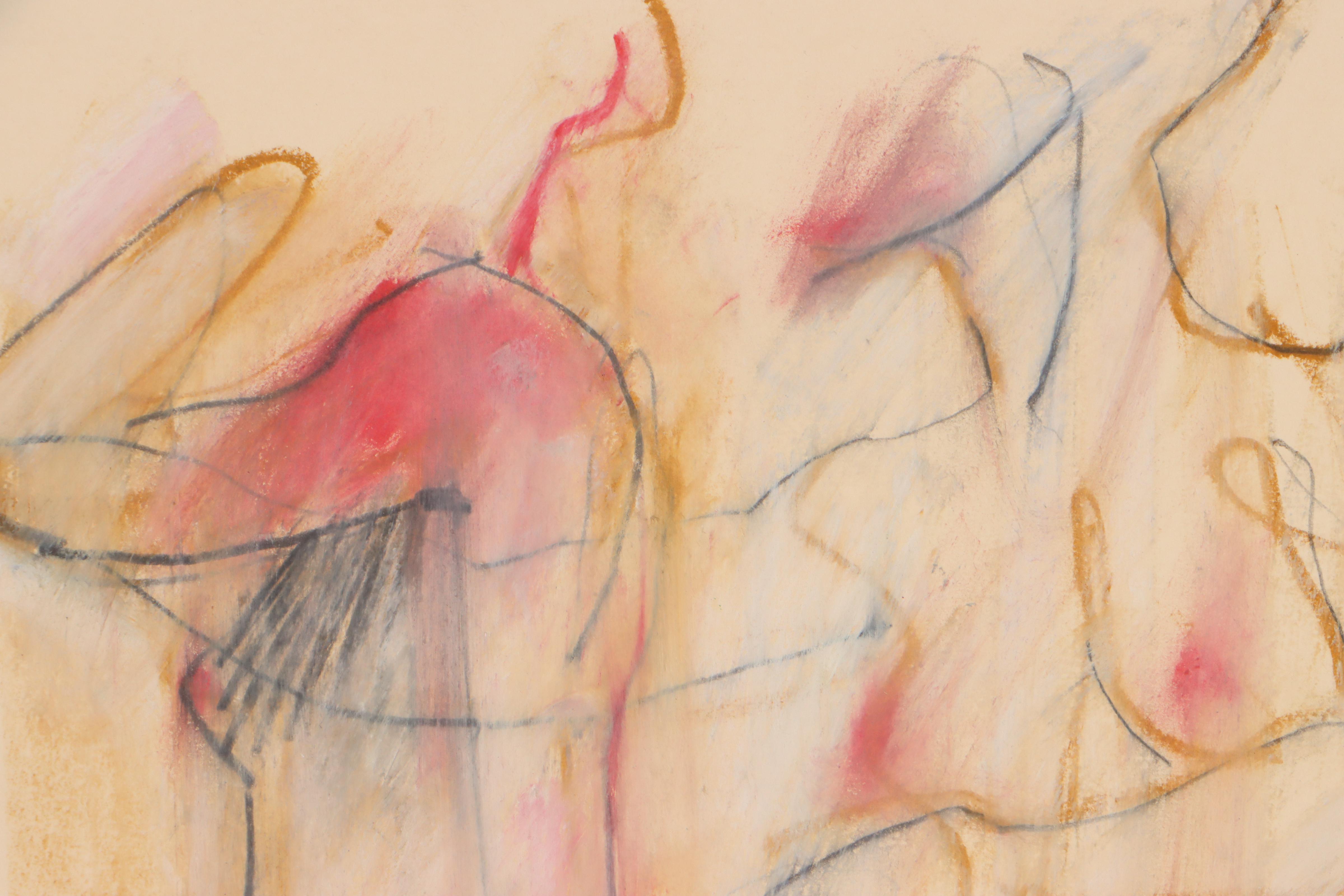 Jack Meanwell Expressionist Pastel Figure Drawing