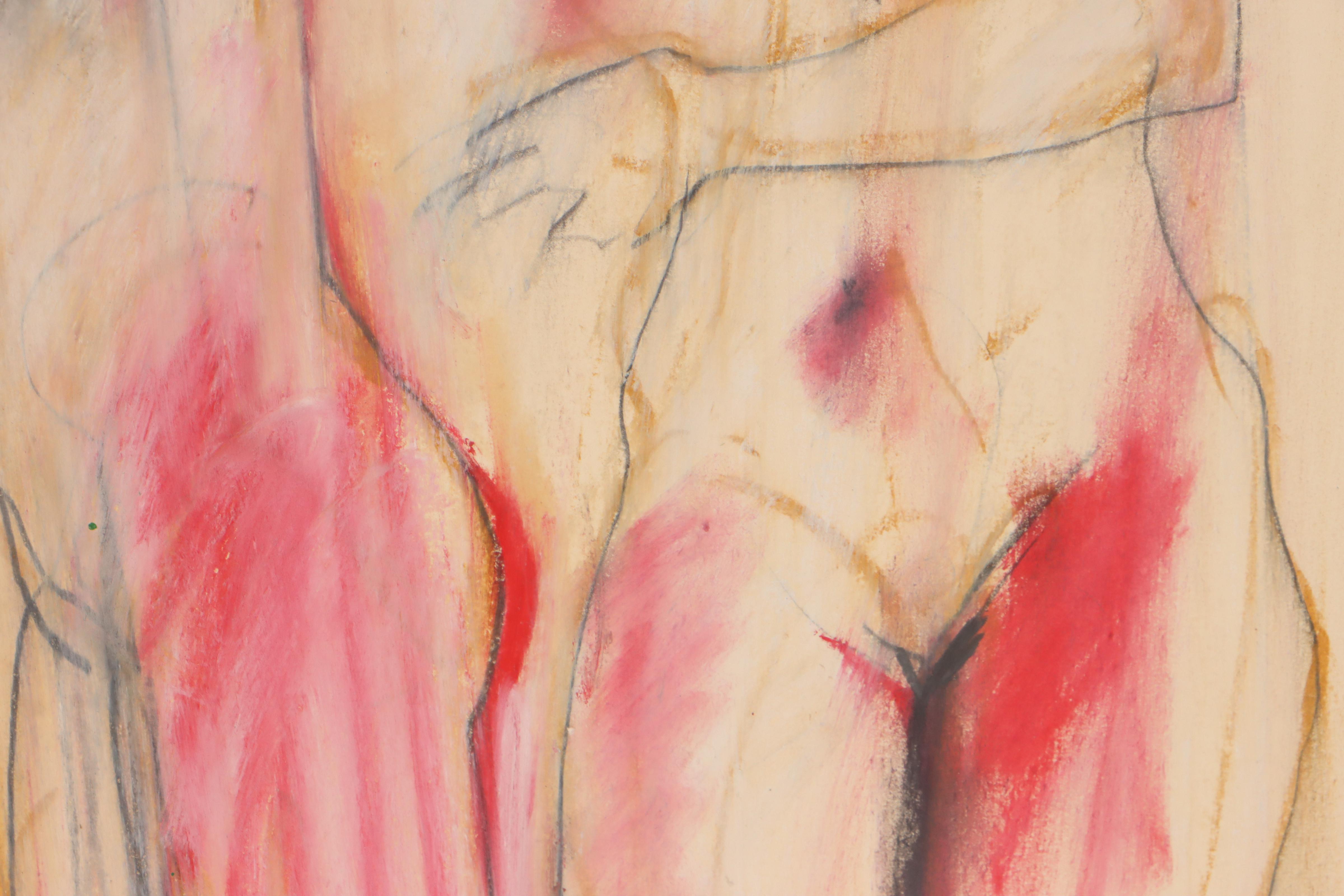 Jack Meanwell Expressionist Pastel Figure Drawing