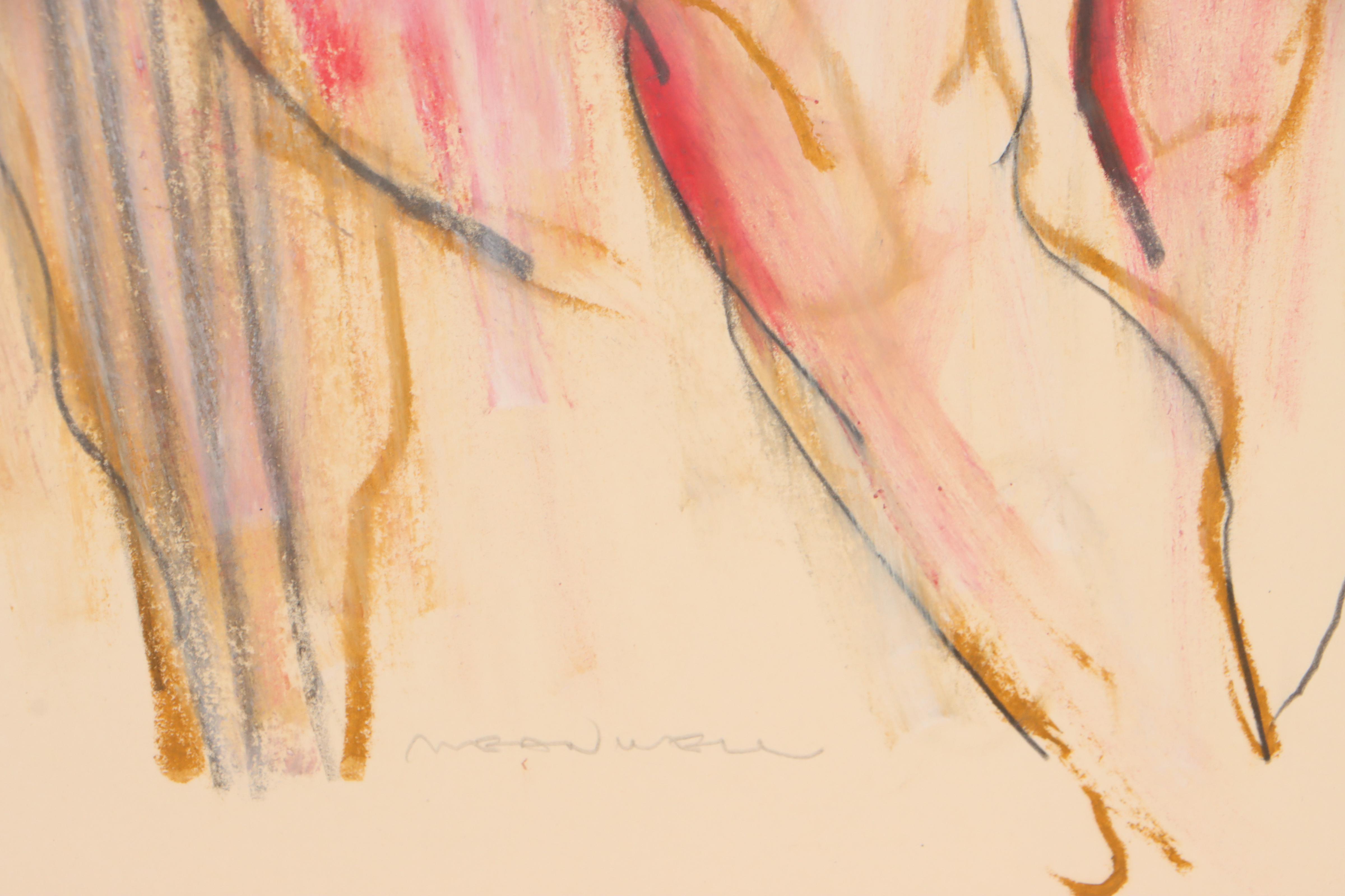 Jack Meanwell Expressionist Pastel Figure Drawing