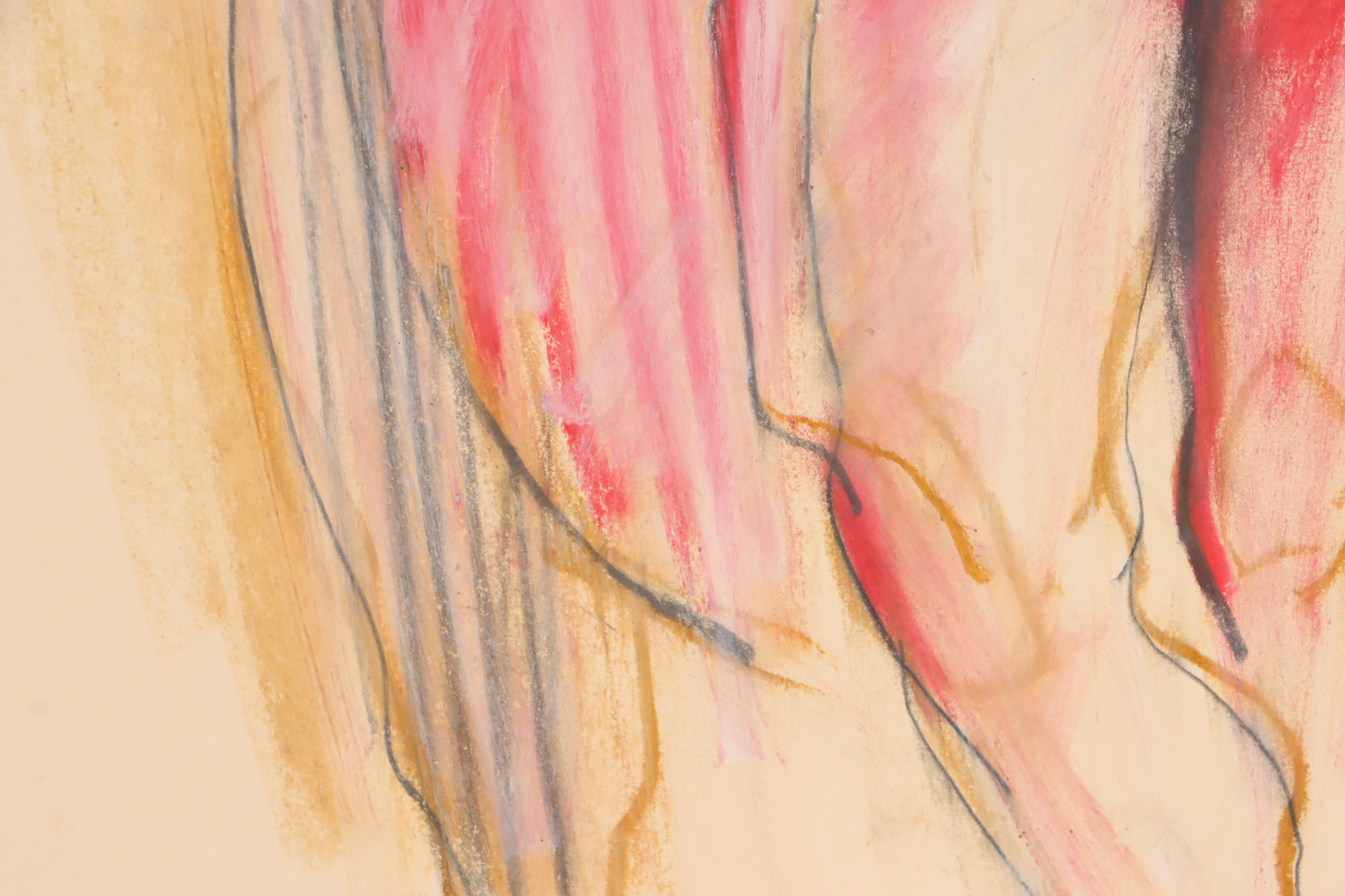 Jack Meanwell Expressionist Pastel Figure Drawing