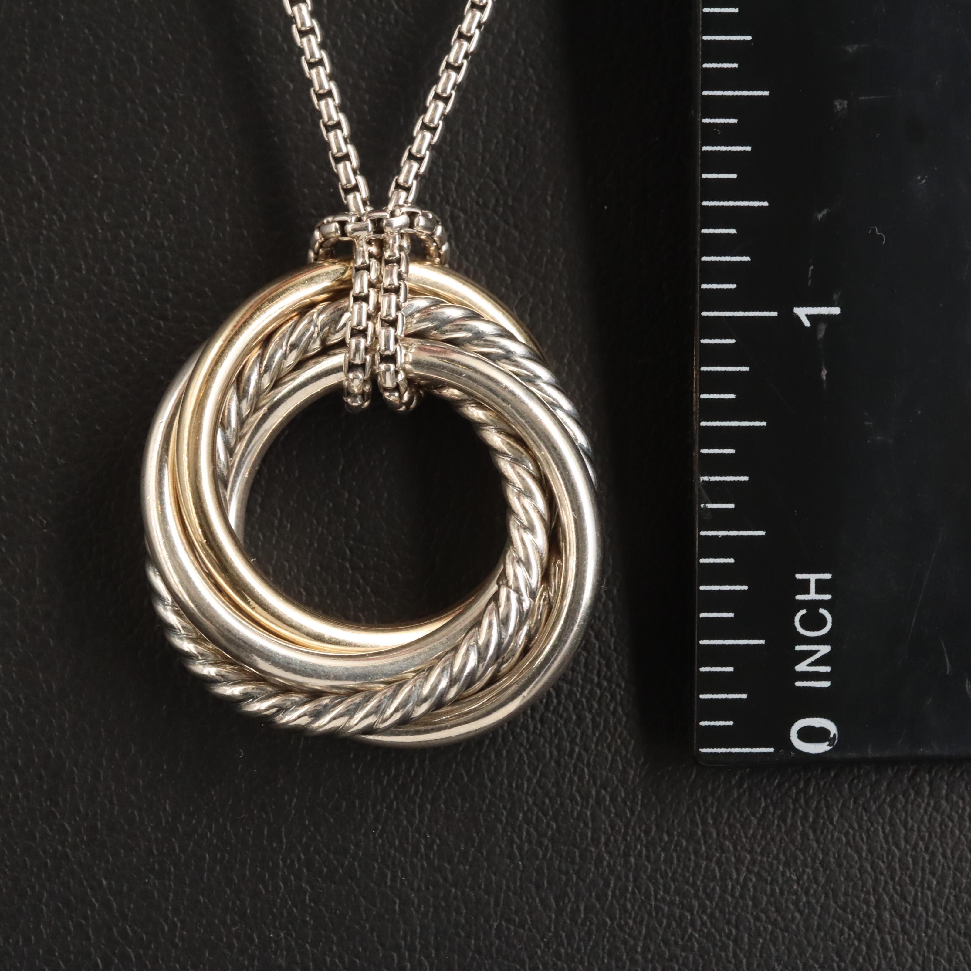 David Yurman "Crossover Collection" Sterling Interlocking Circle Necklace