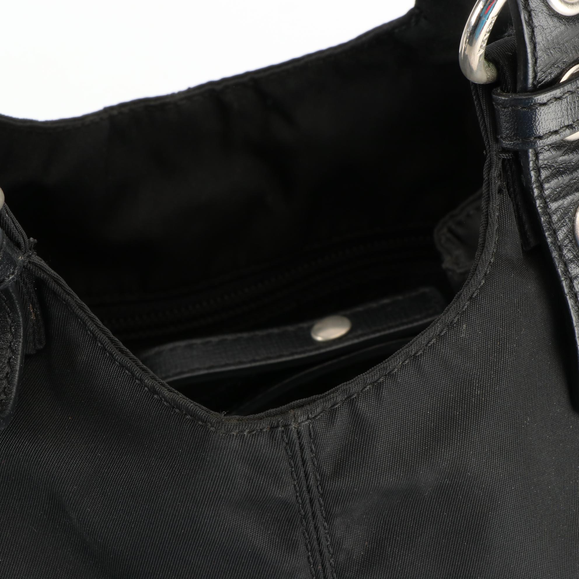 Prada Tessuto Shoulder Bag in Nylon and Saffiano Leather Trim