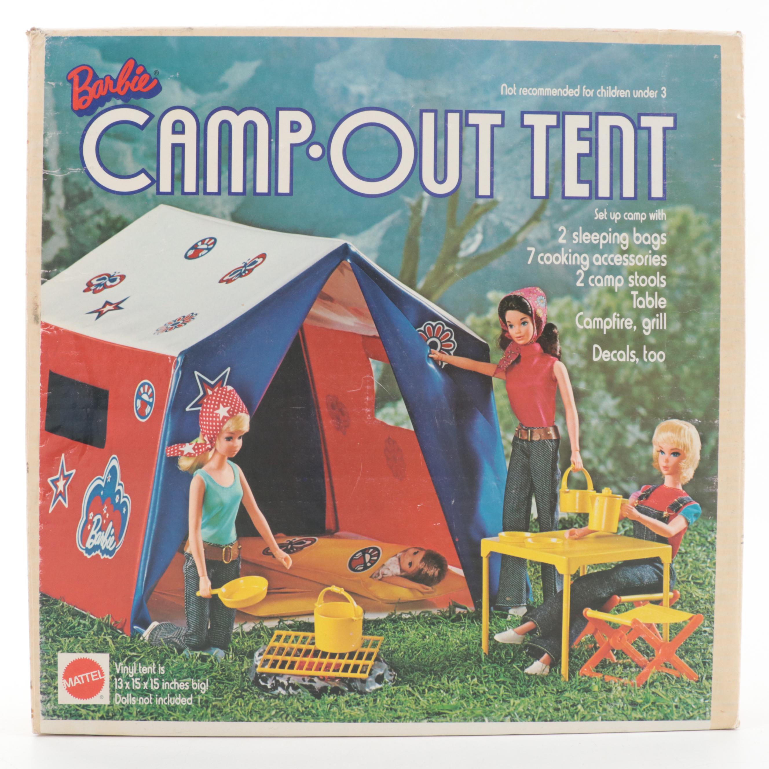 Mattel Barbie "Country Camper" and "Camp Out Tend" Play Sets with Accessories