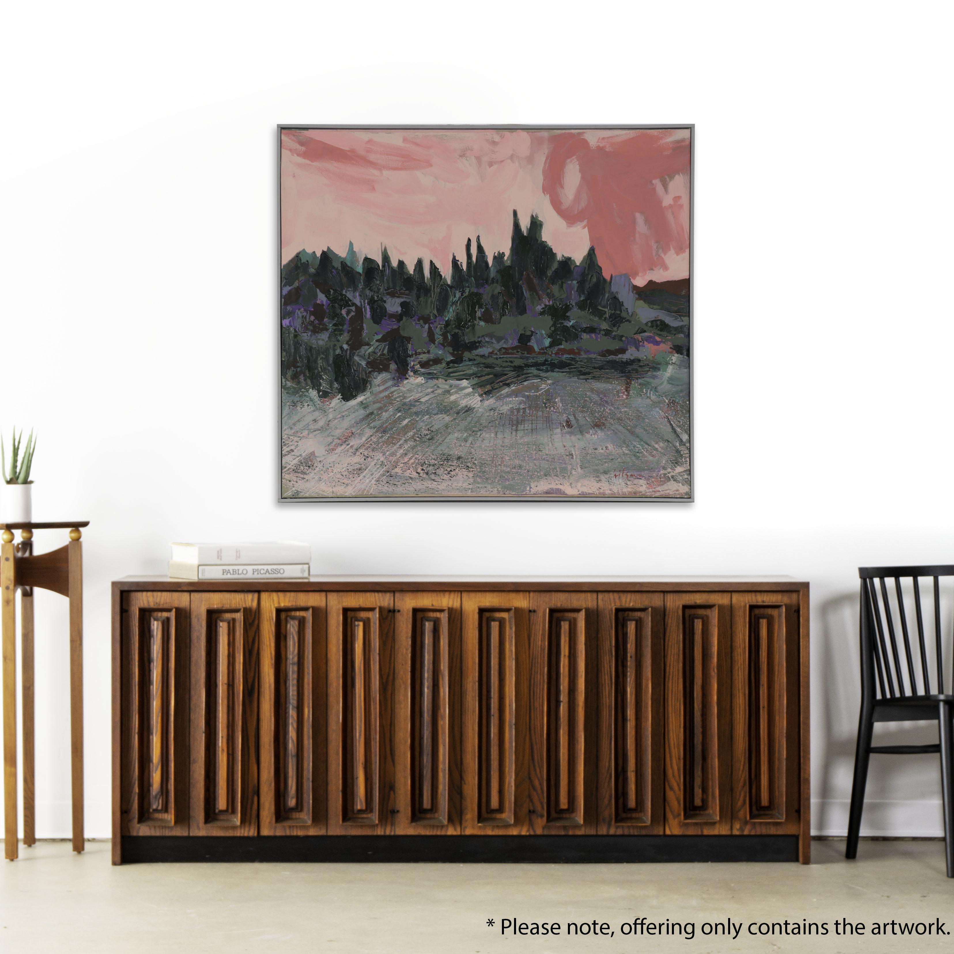 Harry Hilson Large-Scale Abstract Landscape Mixed Media Painting