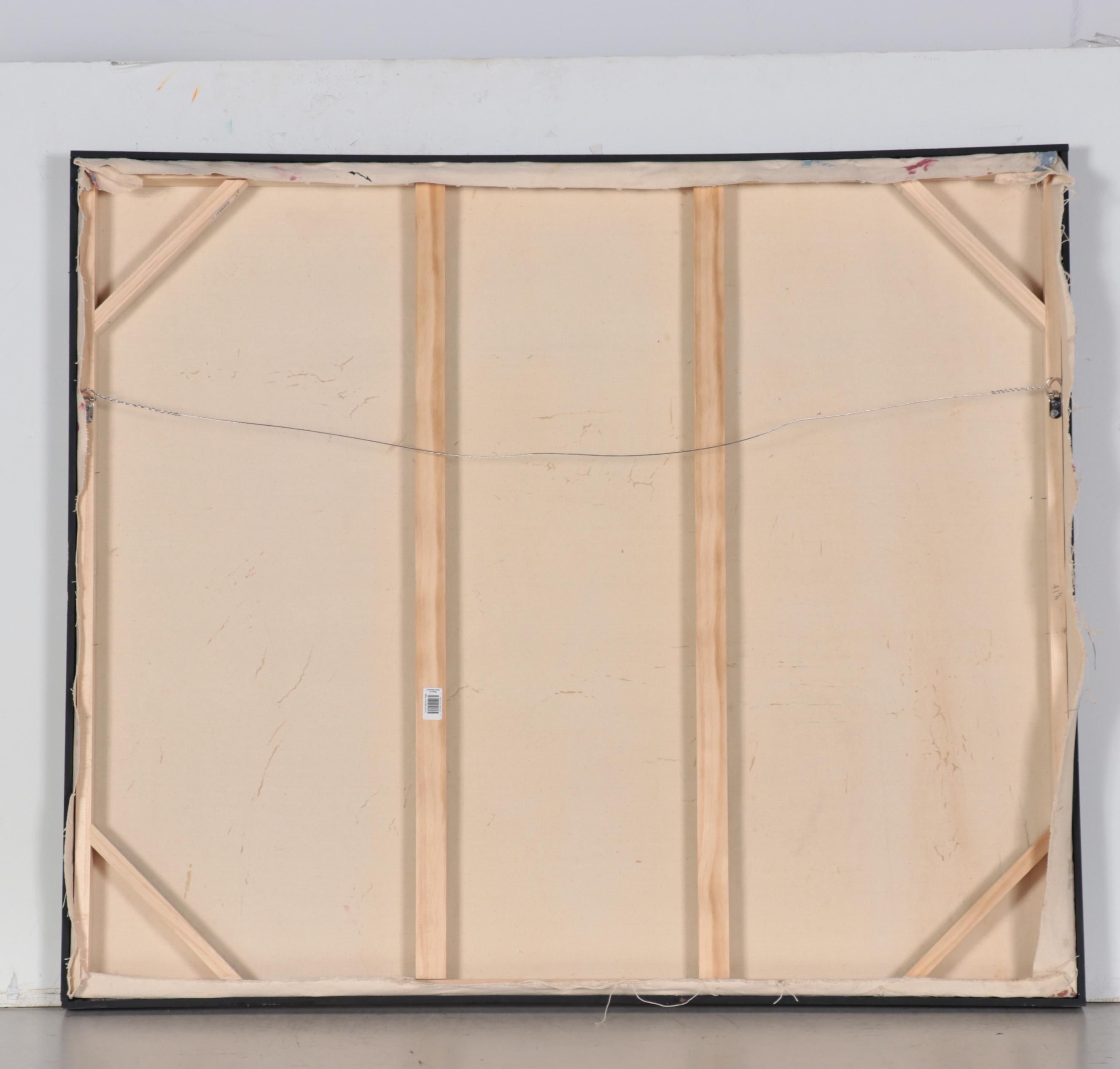 Harry Hilson Large-Scale Abstract Mixed Media Landscape Painting, Circa 1980