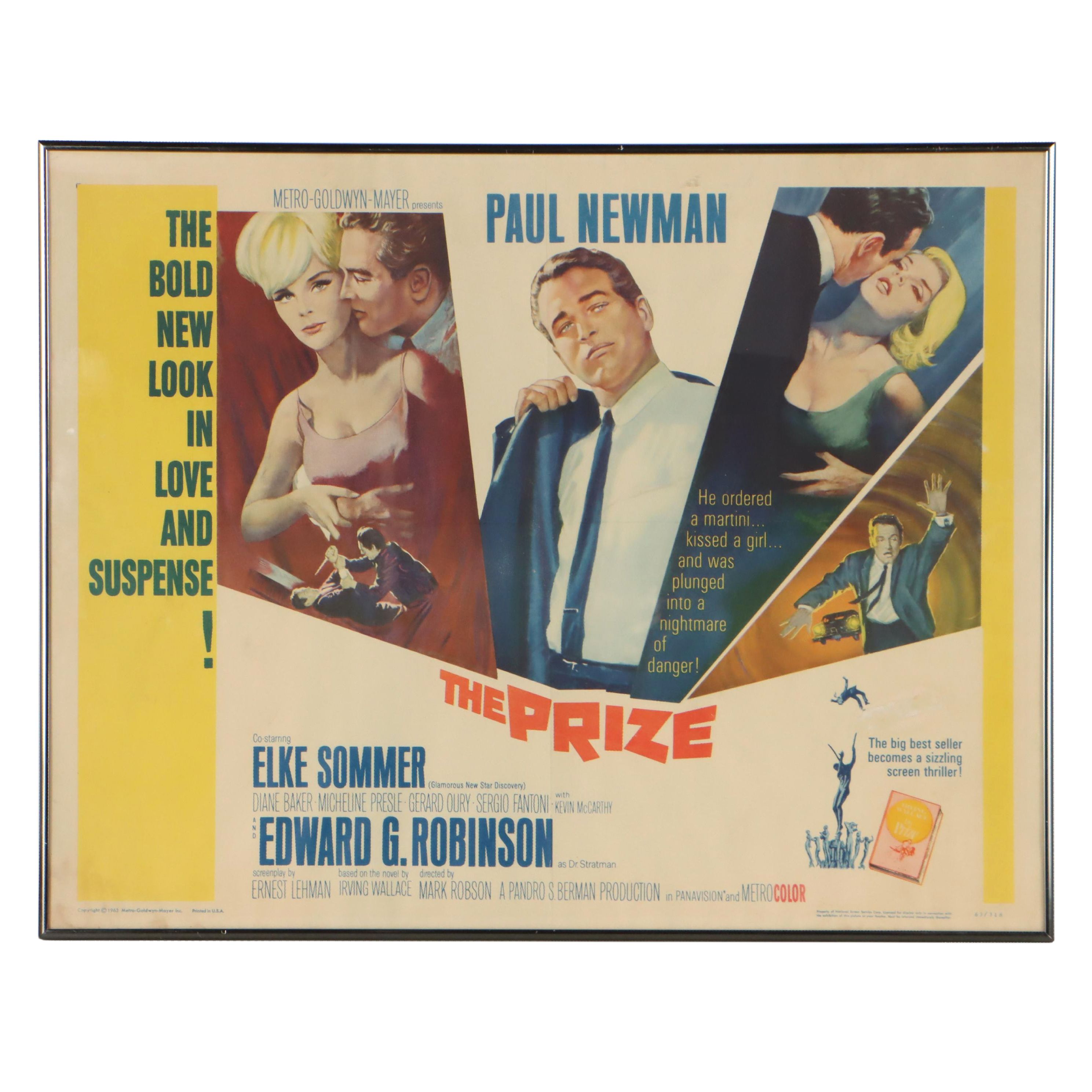 Paul Newman in "The Prize" Theatrical Film Release Poster, 1963