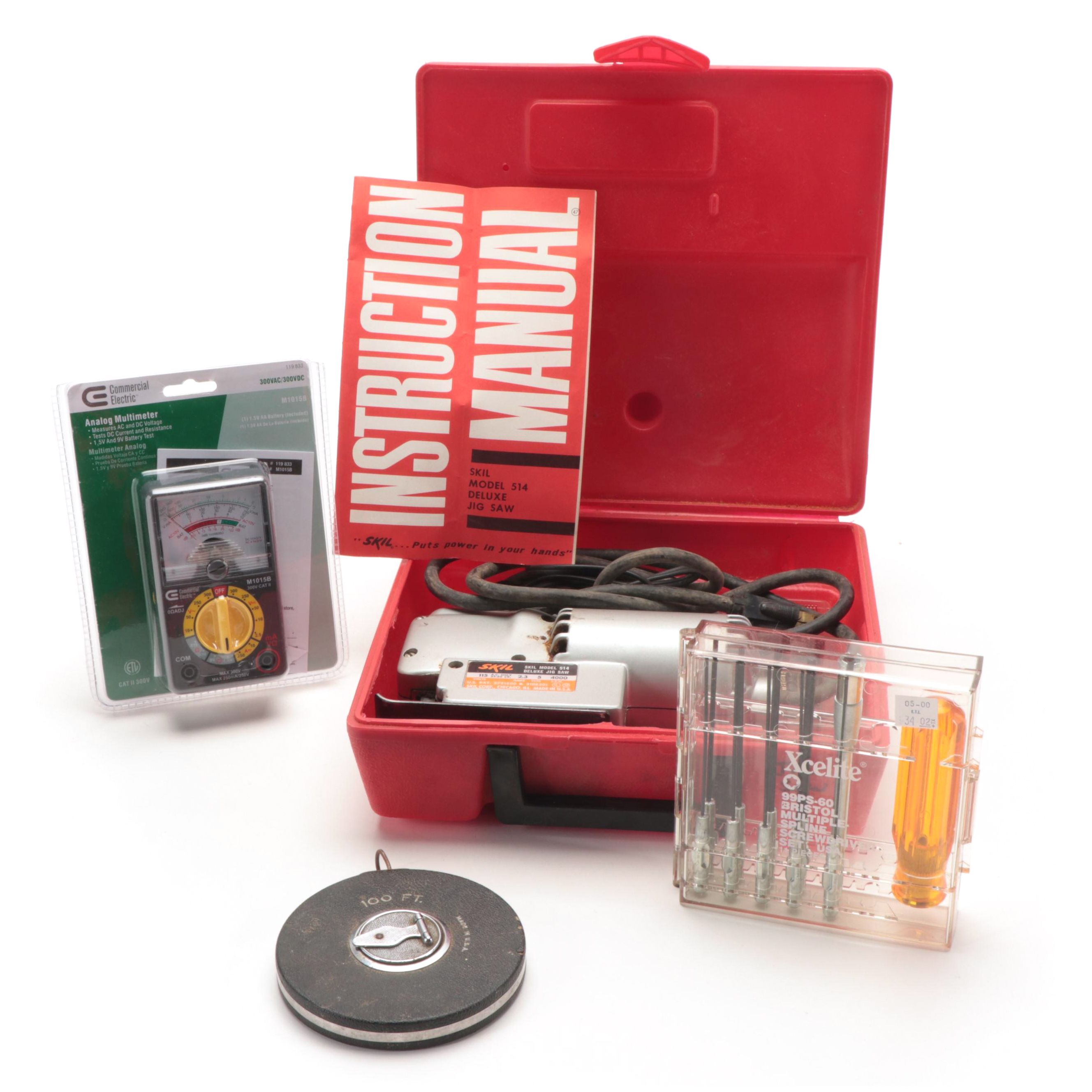 Skil 514 Deluxe Jig Saw with Commercial Electric Analog Multimeter and More