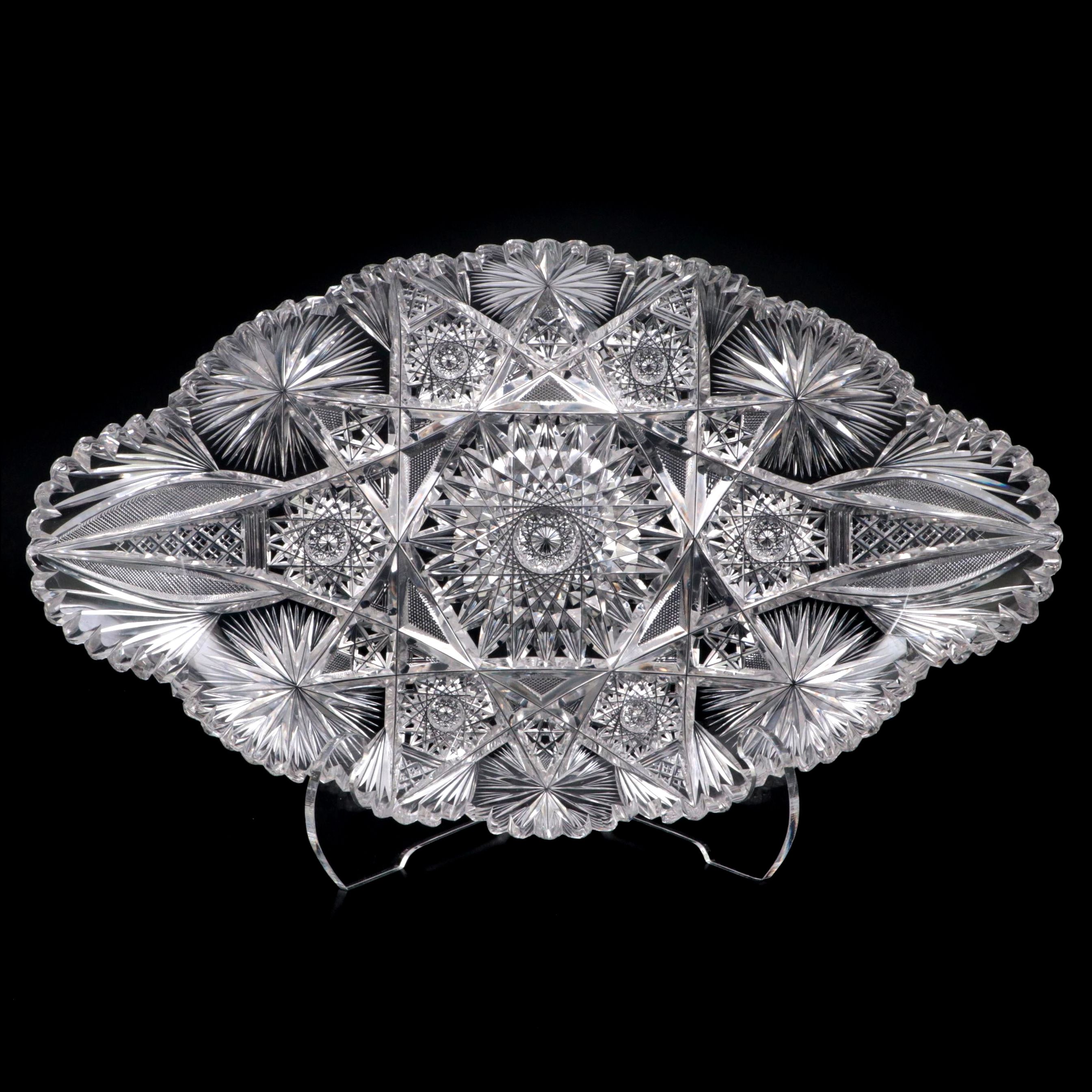 W. C. Anderson "Fredericka" American Brilliant Cut Glass Ice Cream Tray