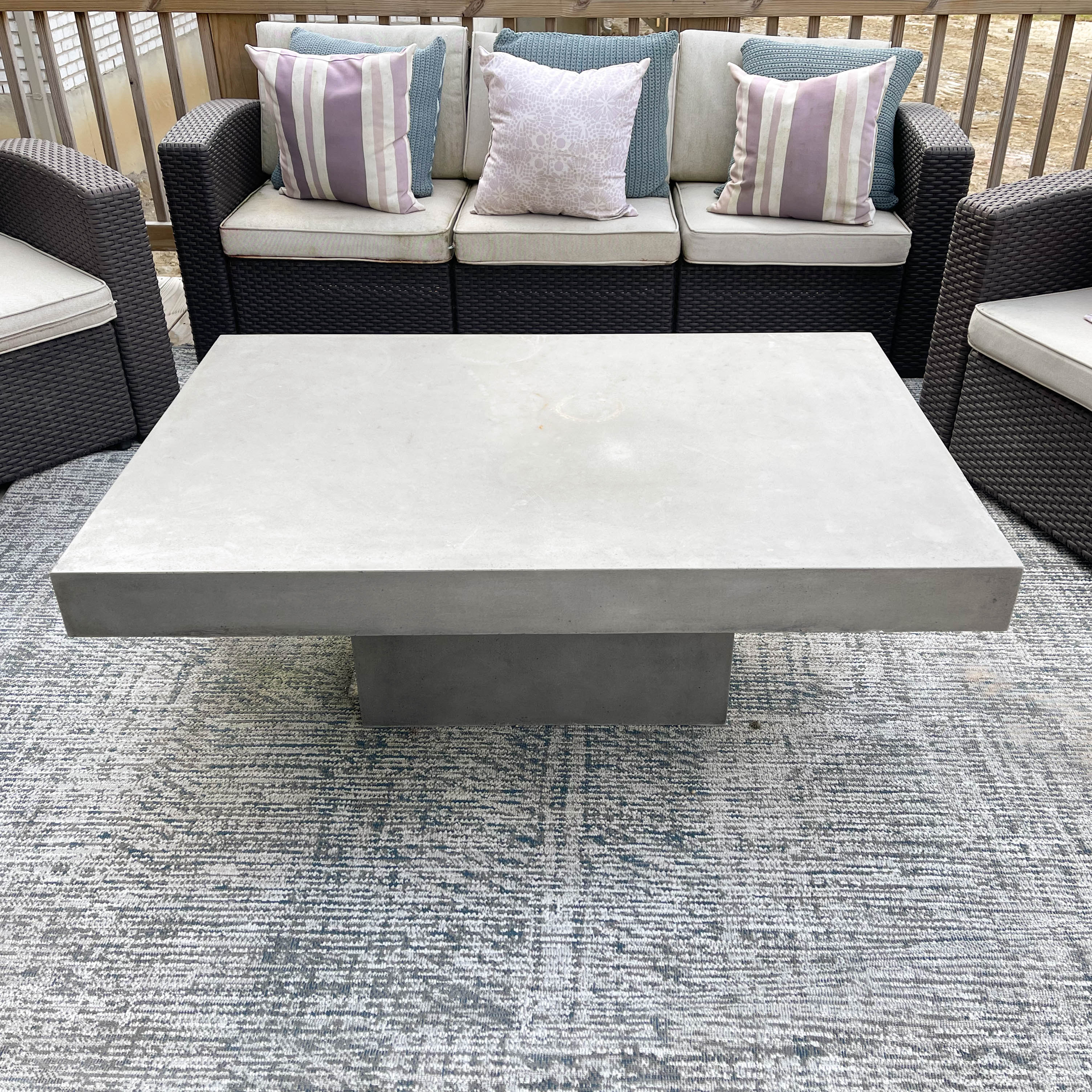 Contemporary Floating Slab Concrete Patio Table