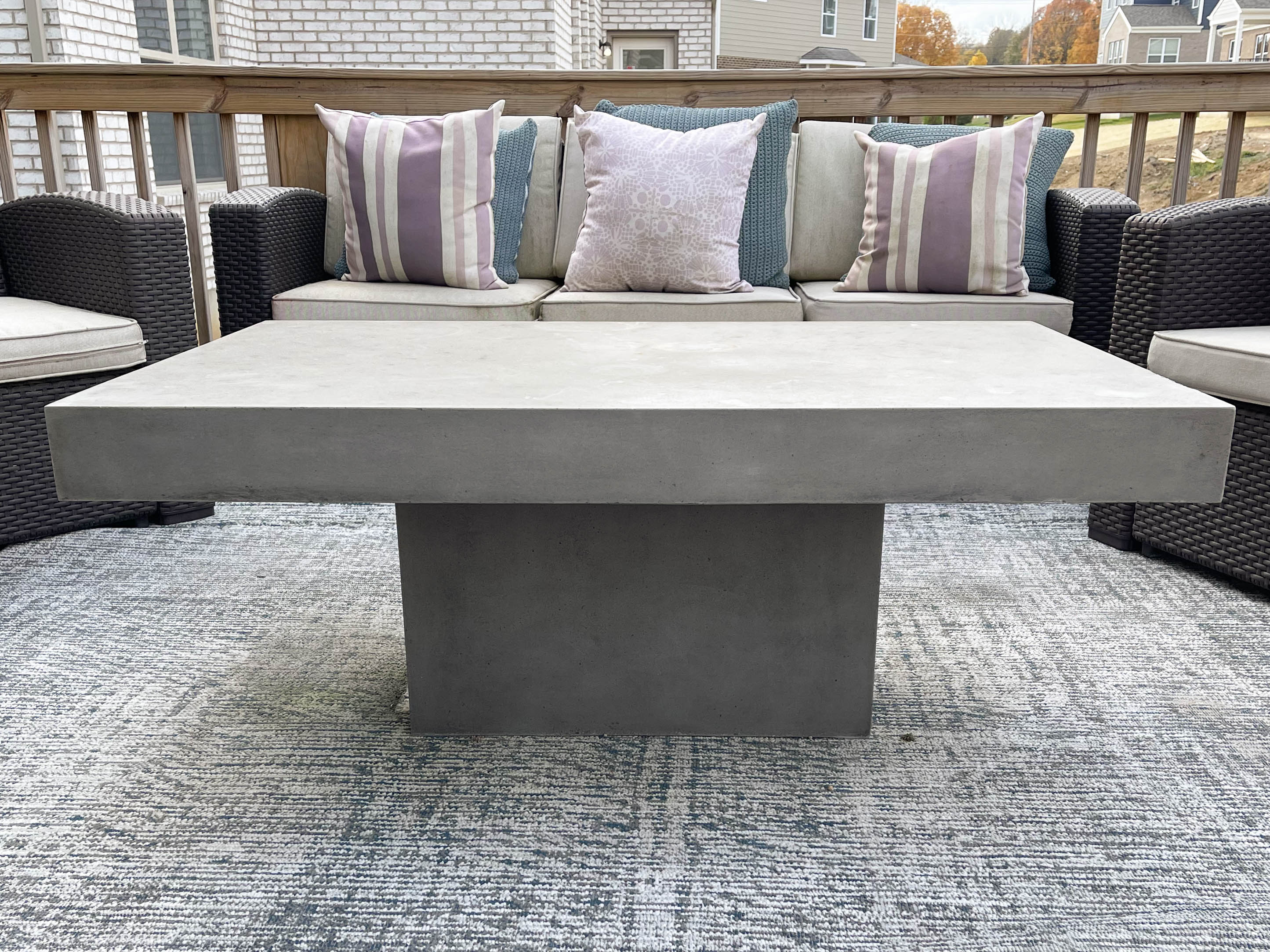 Contemporary Floating Slab Concrete Patio Table