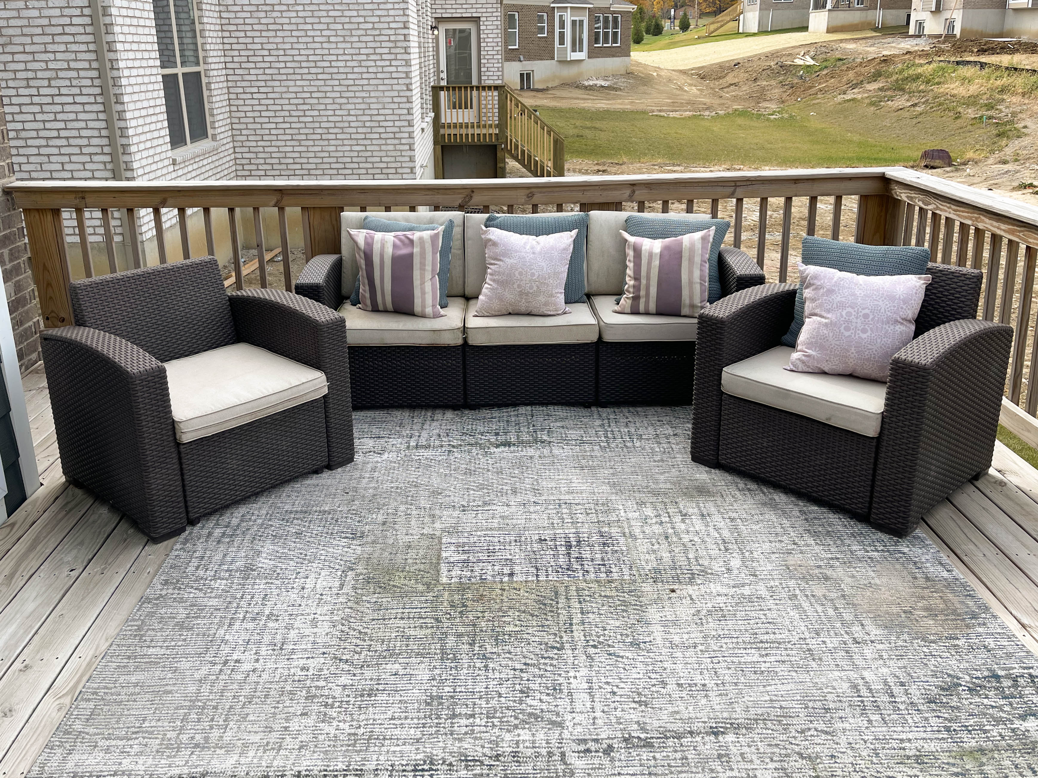 Resin Wicker Patio Sofa and Two Armchairs