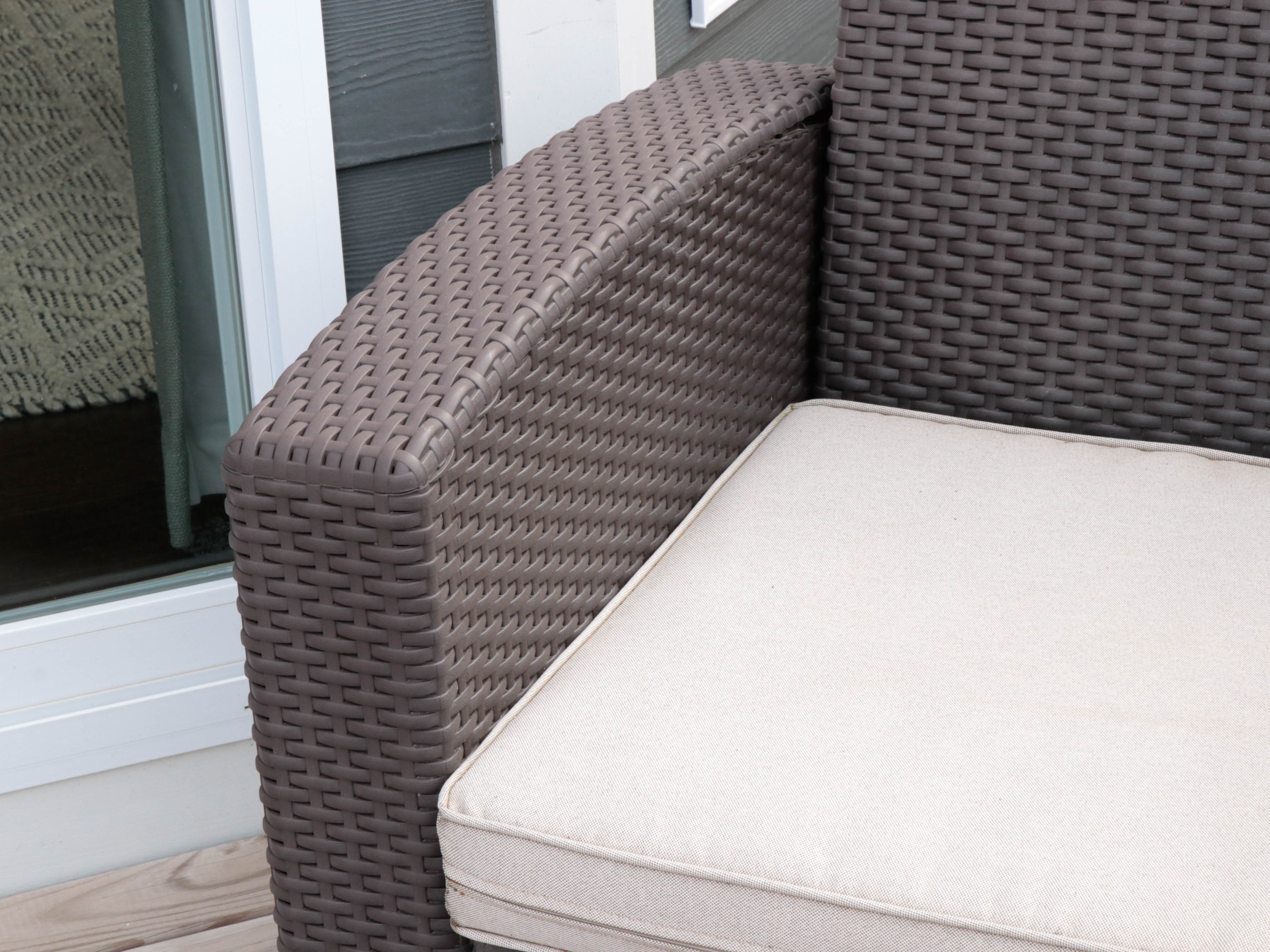 Resin Wicker Patio Sofa and Two Armchairs