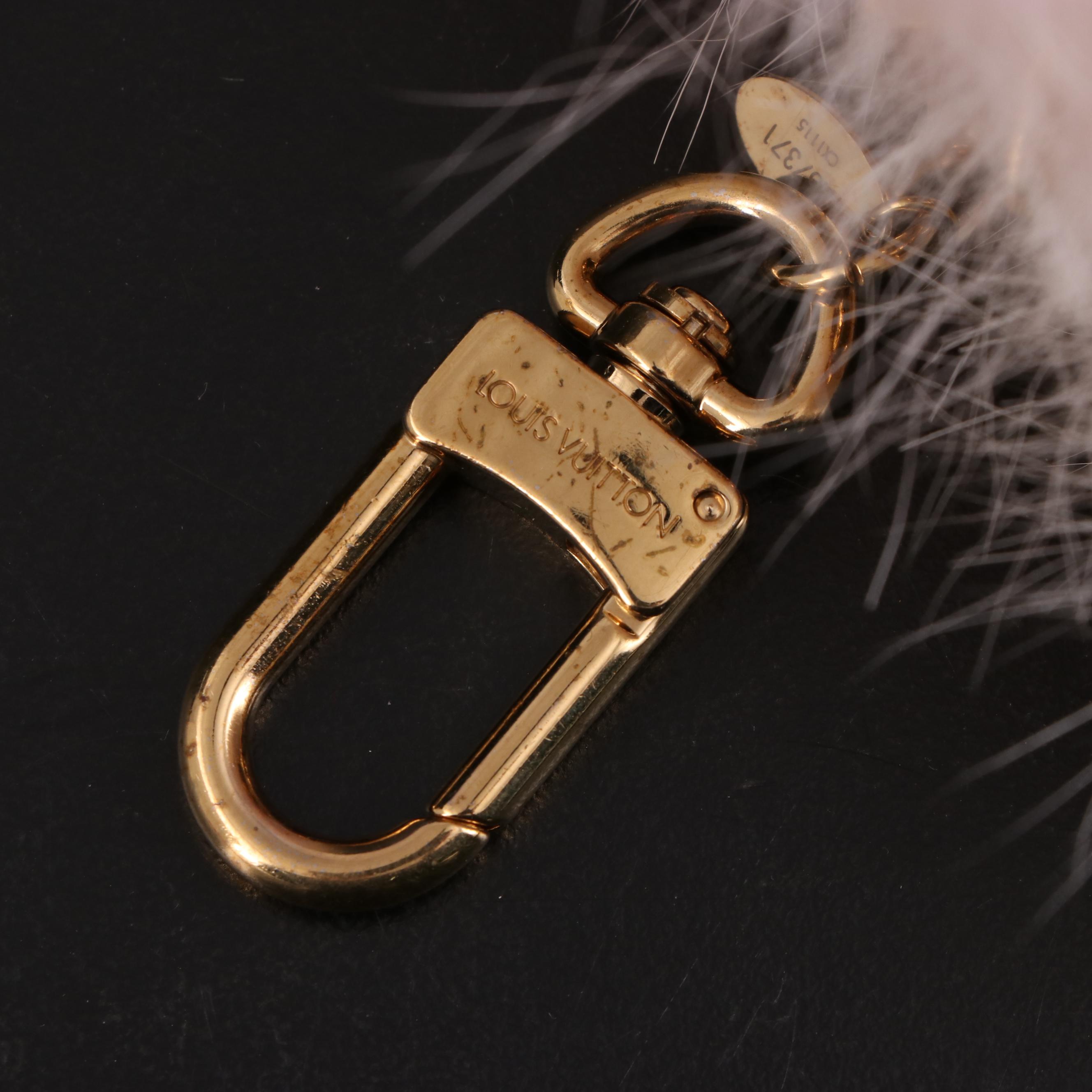 Louis Vuitton Fuzzy Bubble Bag Charm in Pink Fox Fur