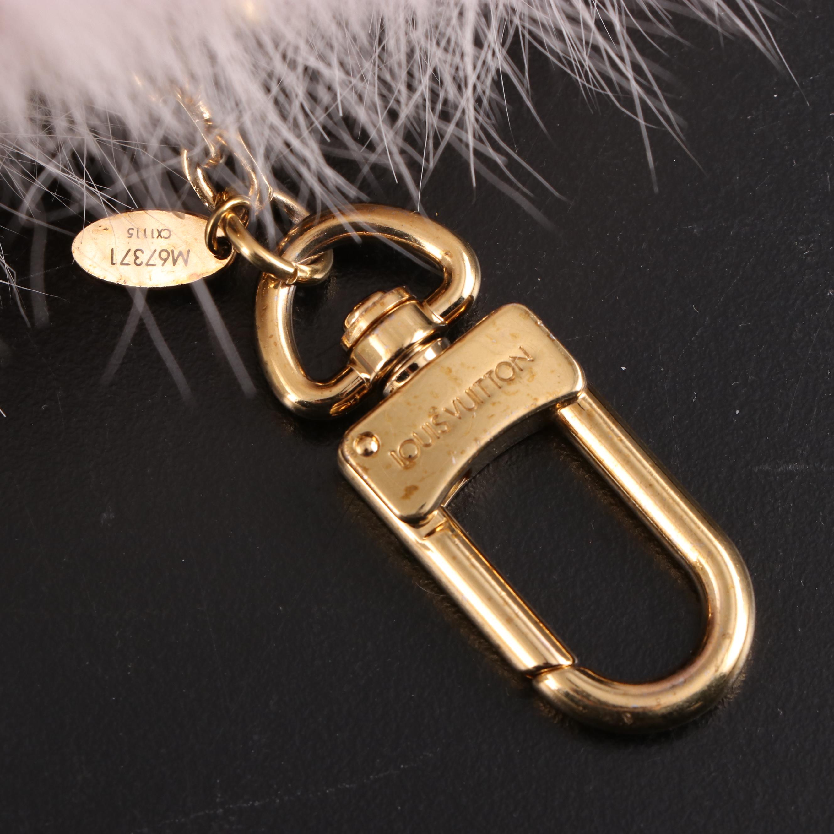 Louis Vuitton Fuzzy Bubble Bag Charm in Pink Fox Fur