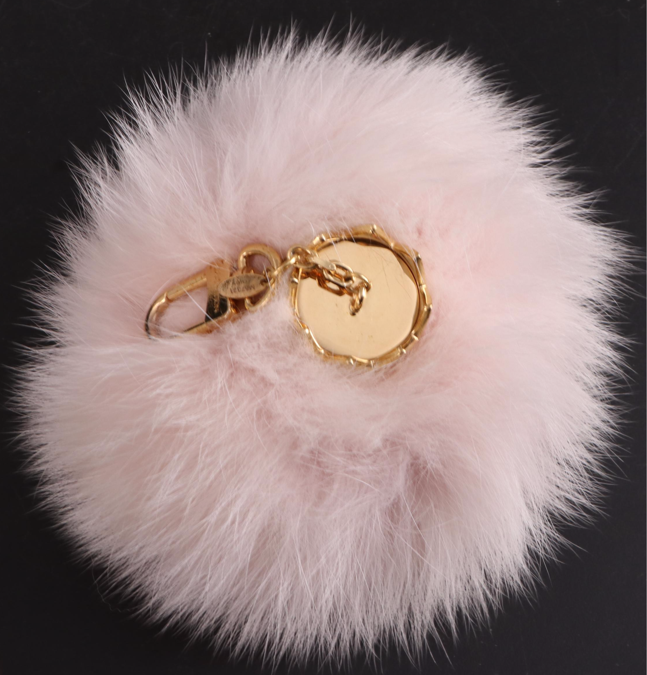Louis Vuitton Fuzzy Bubble Bag Charm in Pink Fox Fur