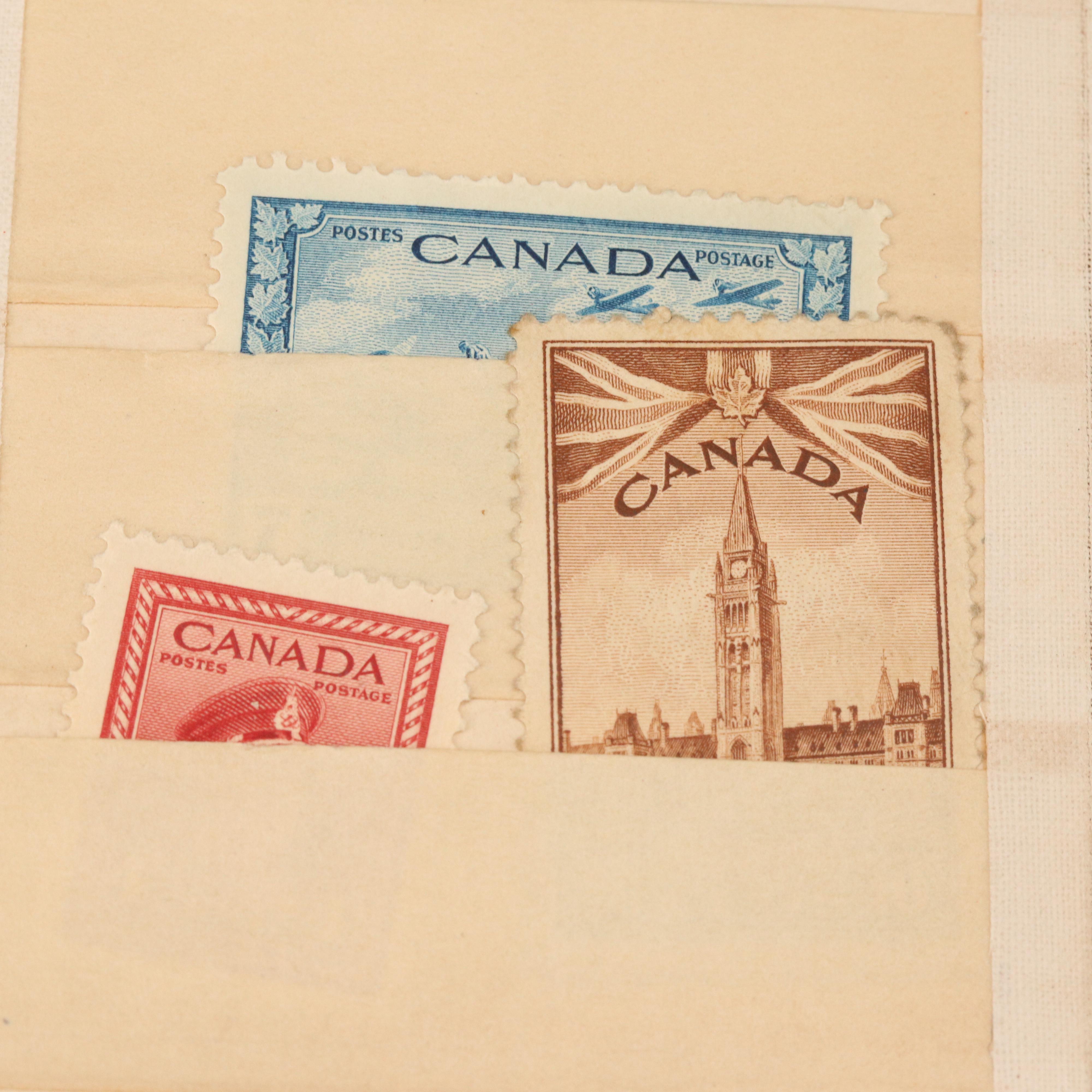 Small Stockbook of Vintage Canadian Postage Stamps