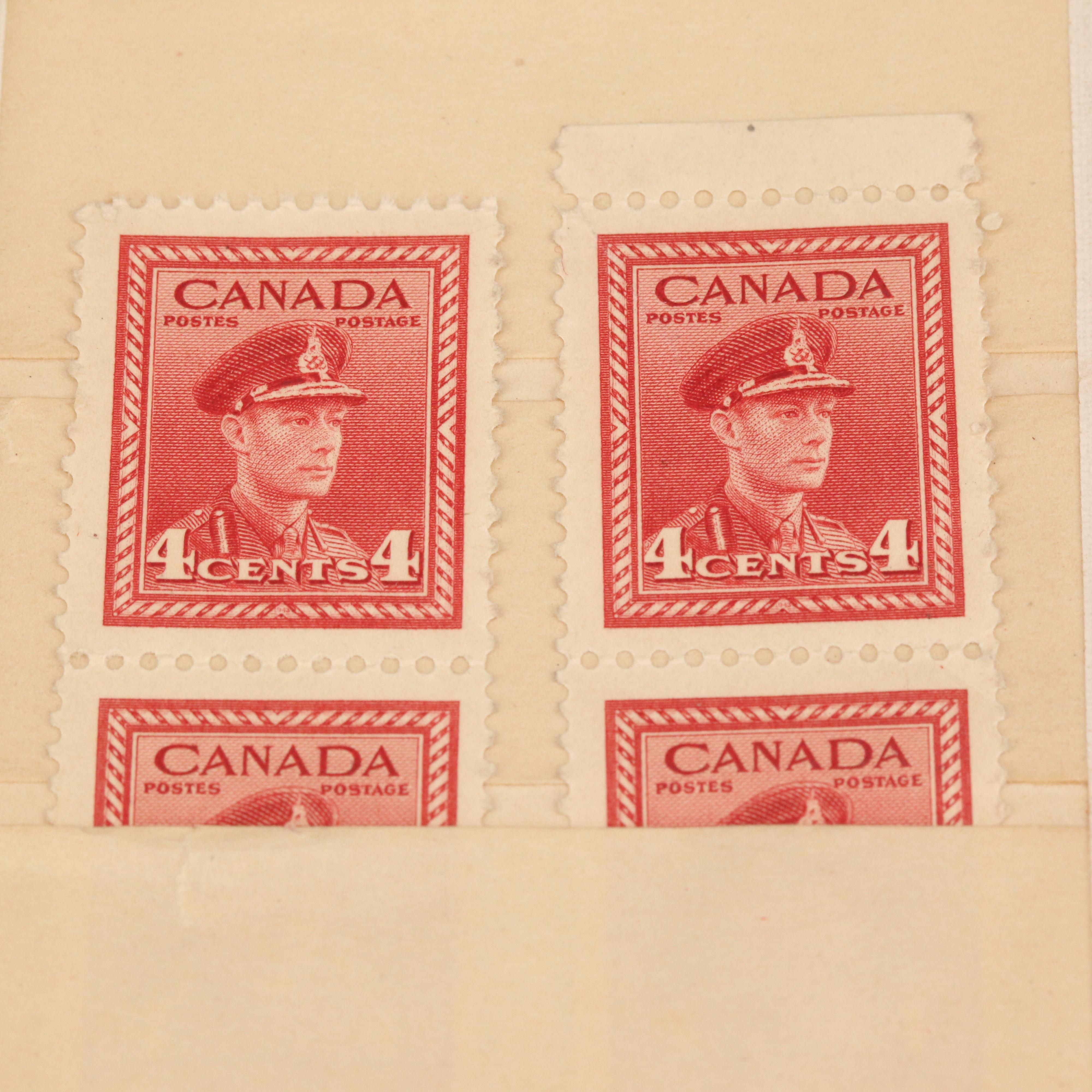 Small Stockbook of Vintage Canadian Postage Stamps