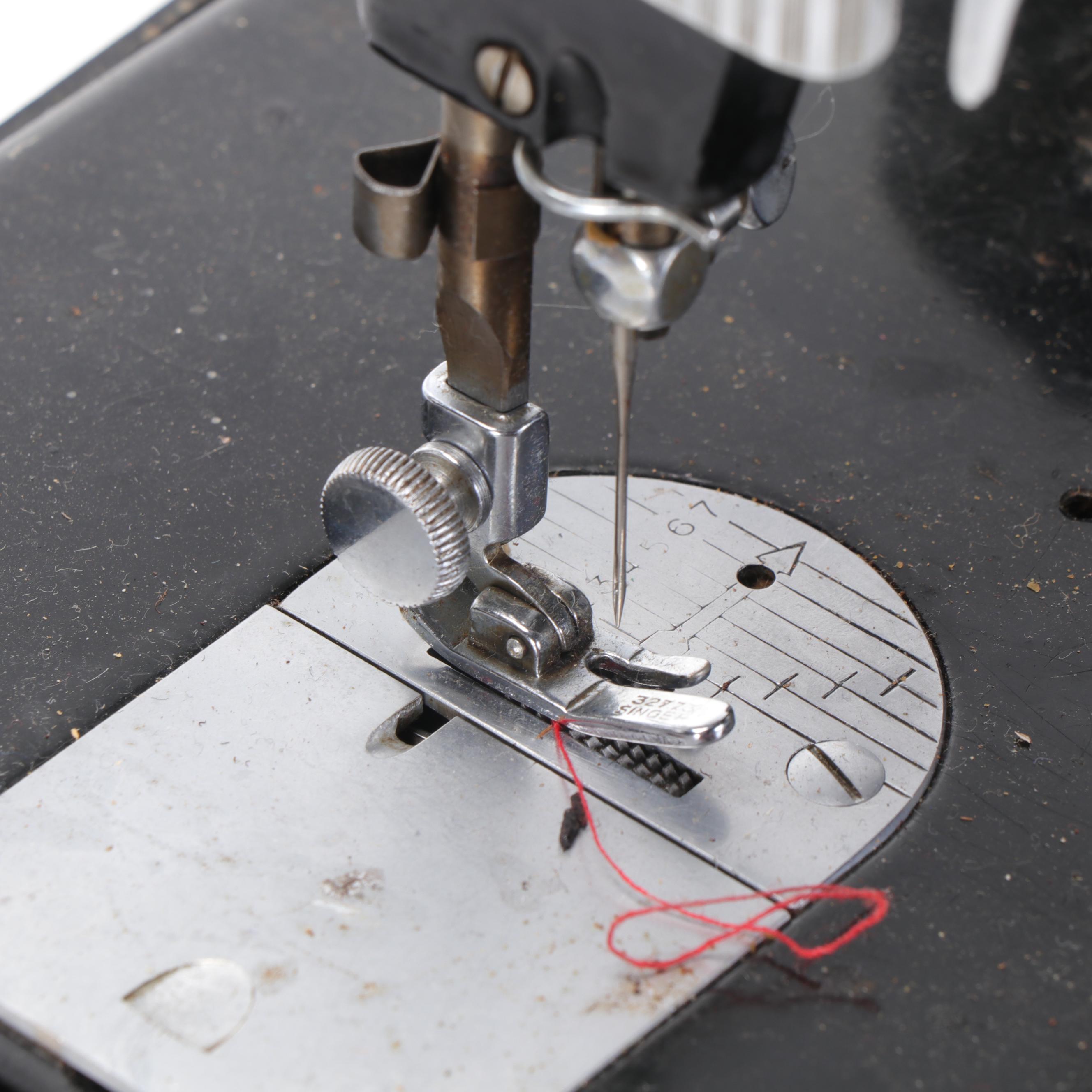 Singer Spartan Electric Sewing Machine with Foot Pedal, Mid-20th Century