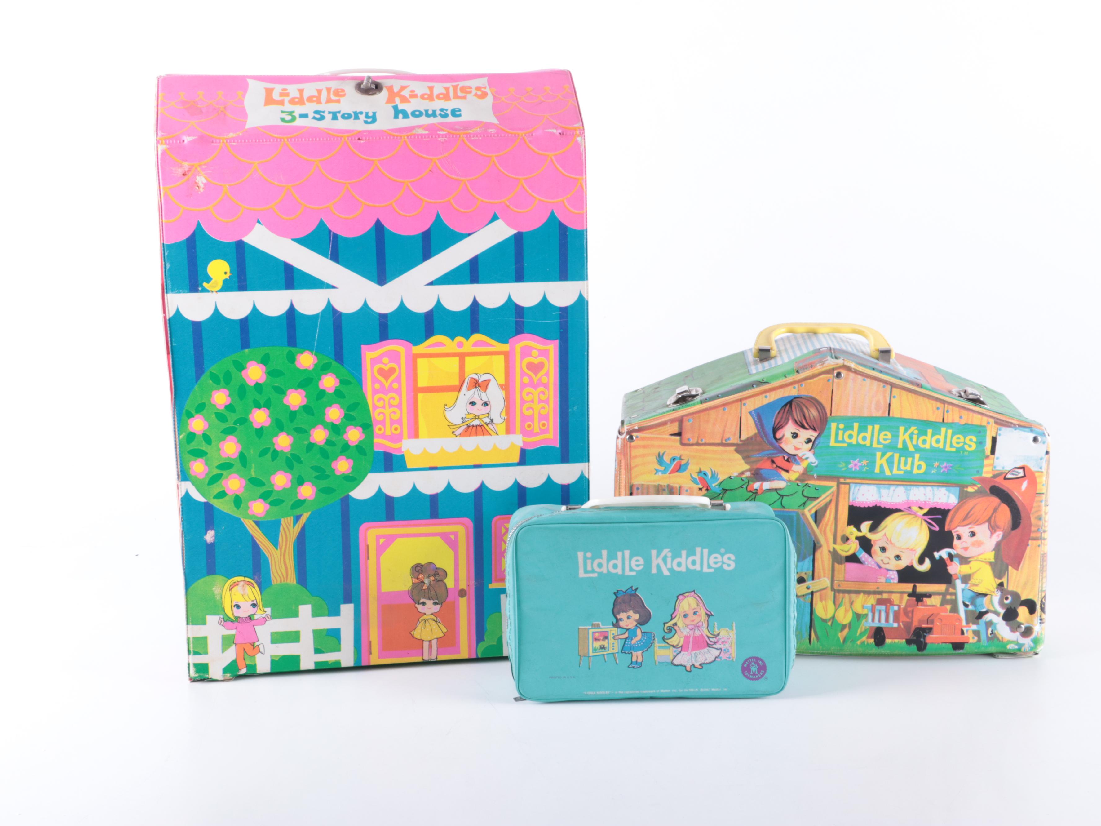 Mattel and Hasbro Liddle Kiddles Dolls with Houses and Case