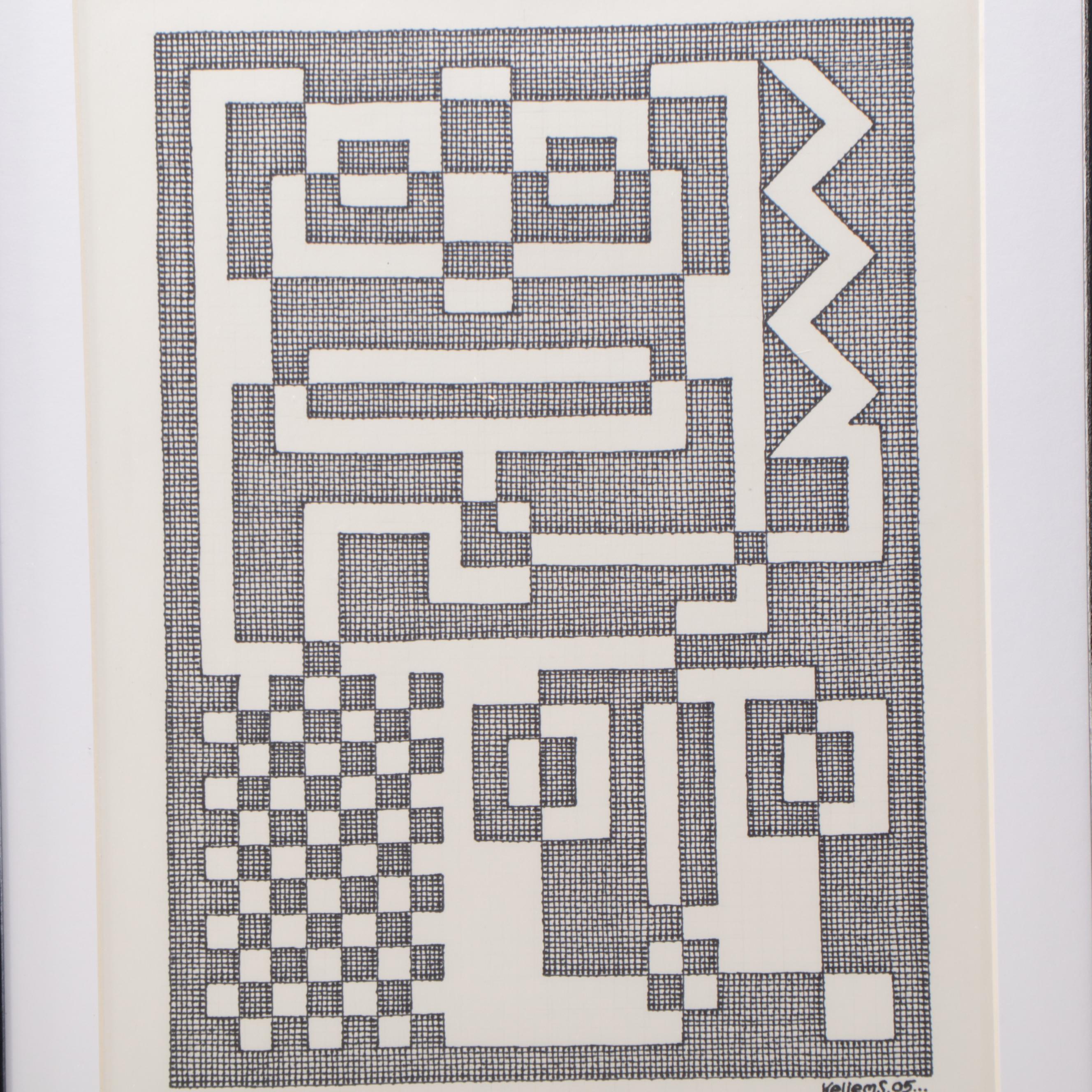 Jerry Kellems Ink Drawing, 2005