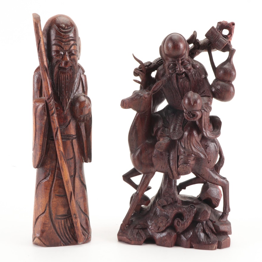 Wood Carving Sculptures of Chinese Sages