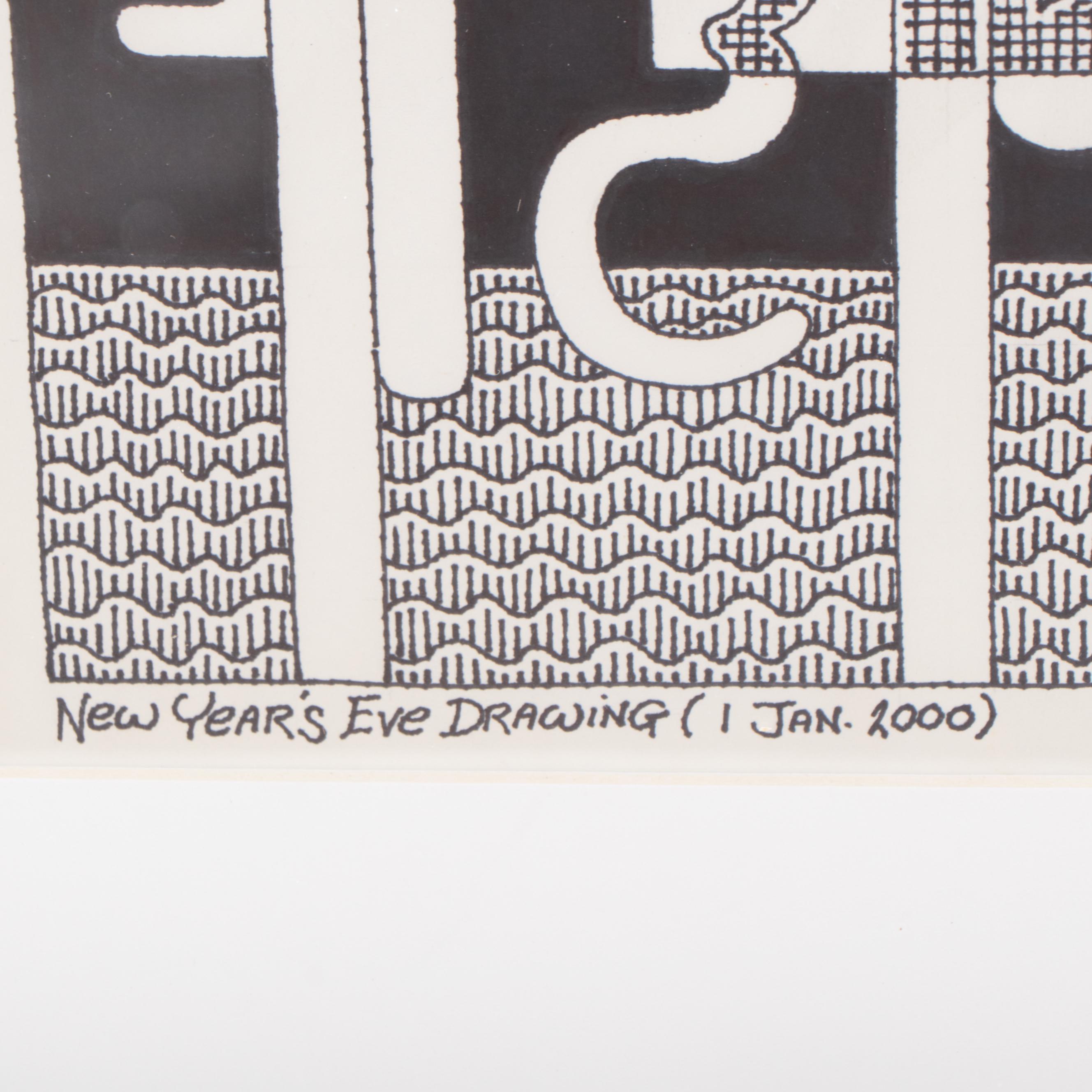 Jerry Kellems Ink Drawing, 2000