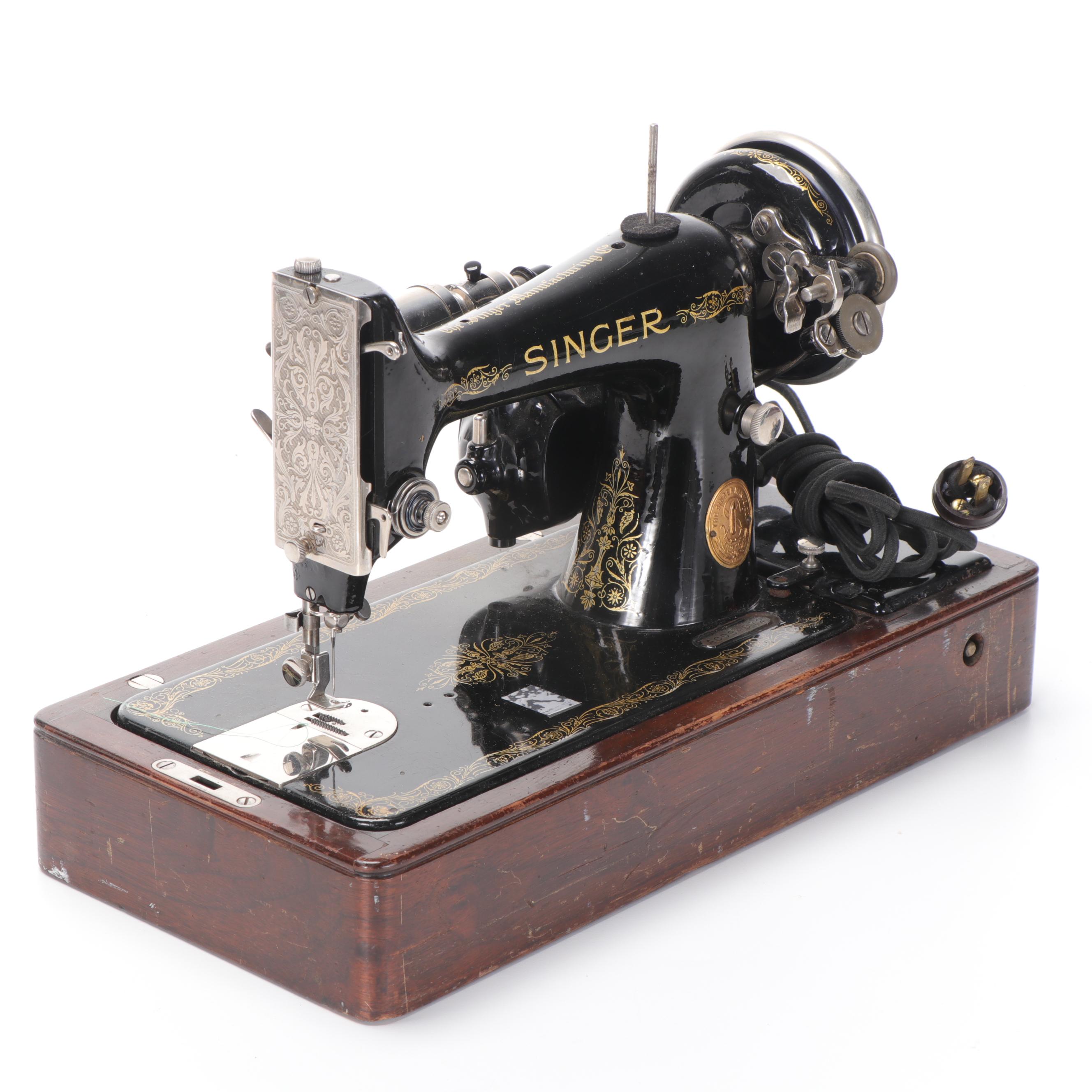 Singer Sewing Machine and Buttonholer, 1928
