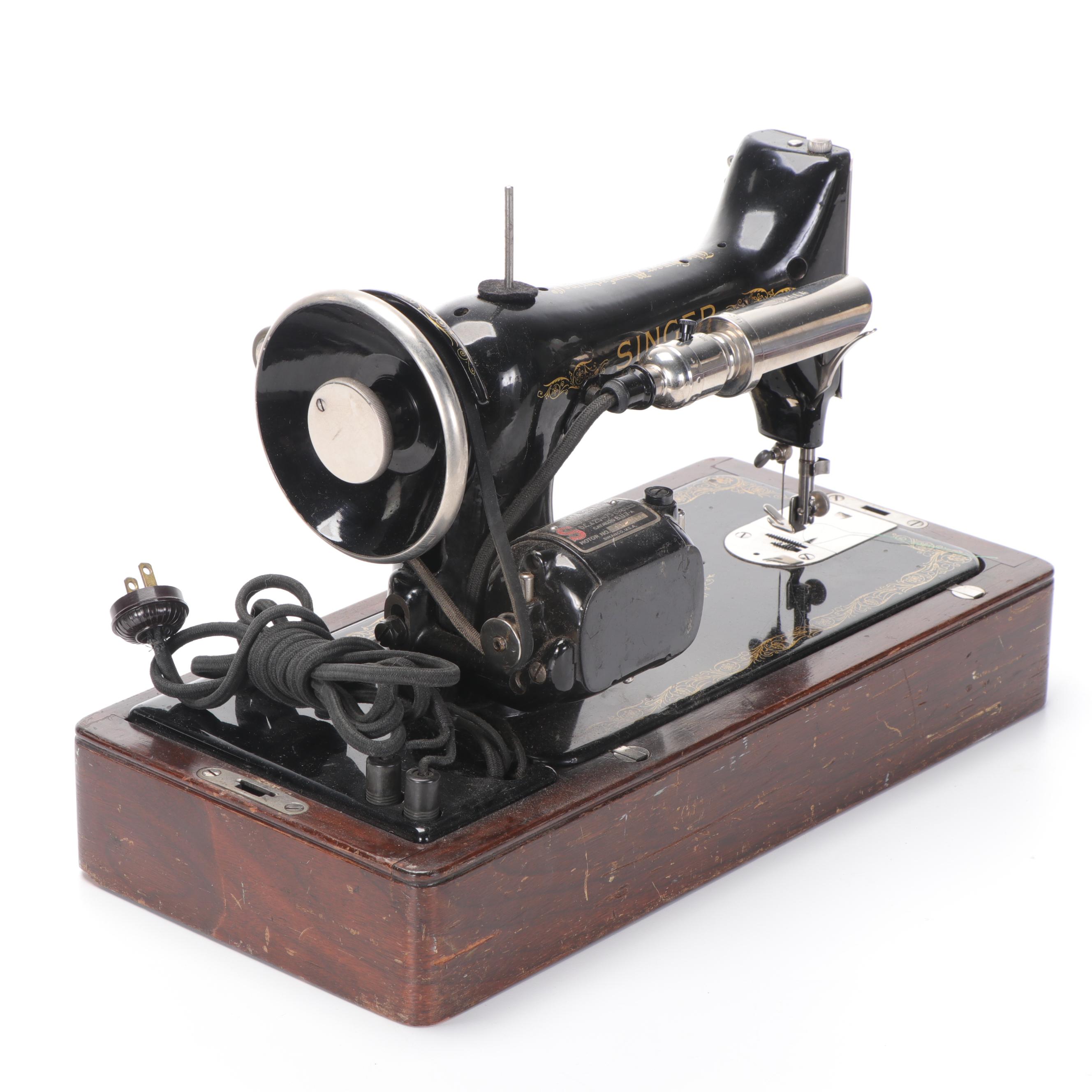 Singer Sewing Machine and Buttonholer, 1928