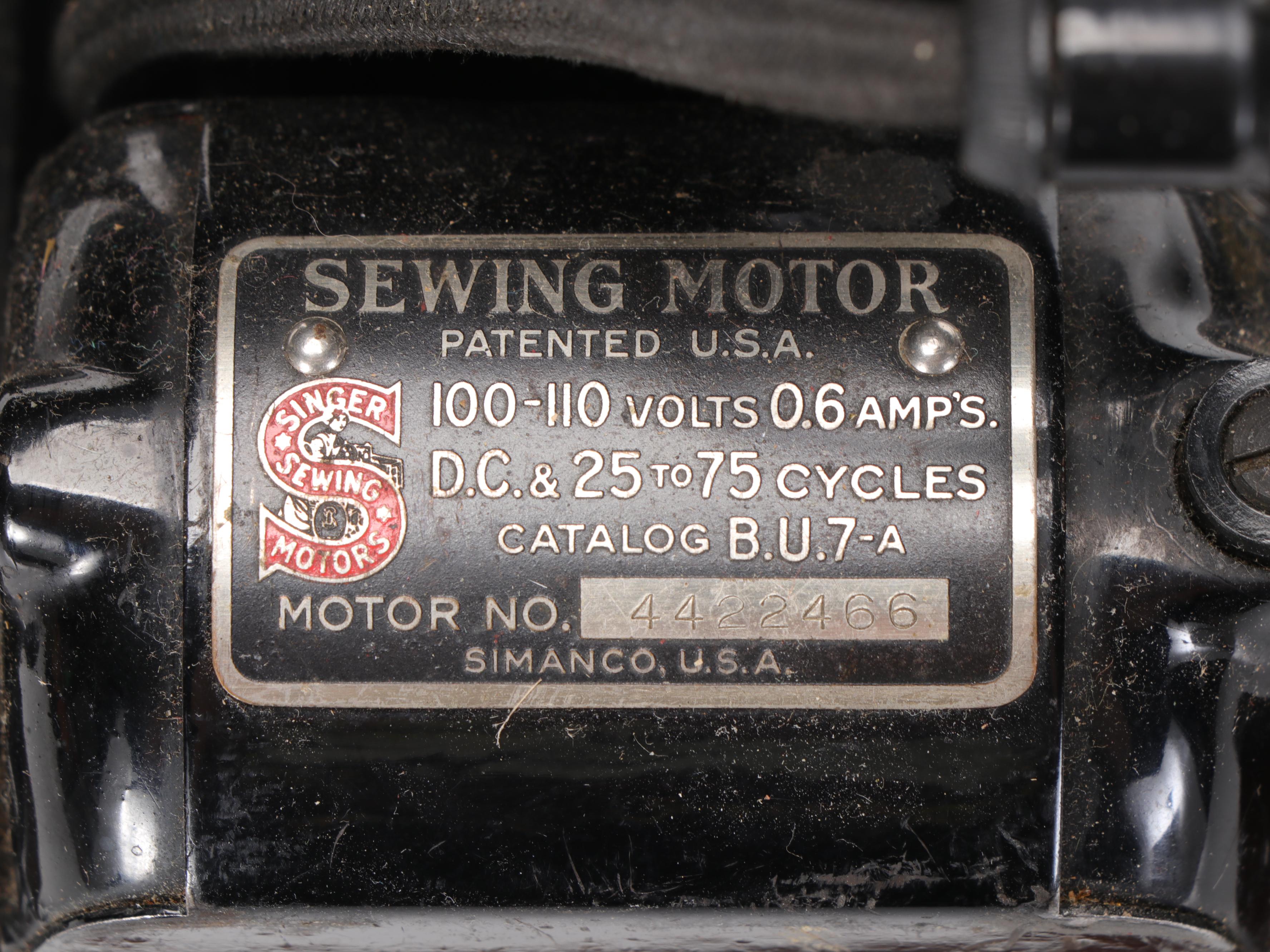 Singer Sewing Machine and Buttonholer, 1928